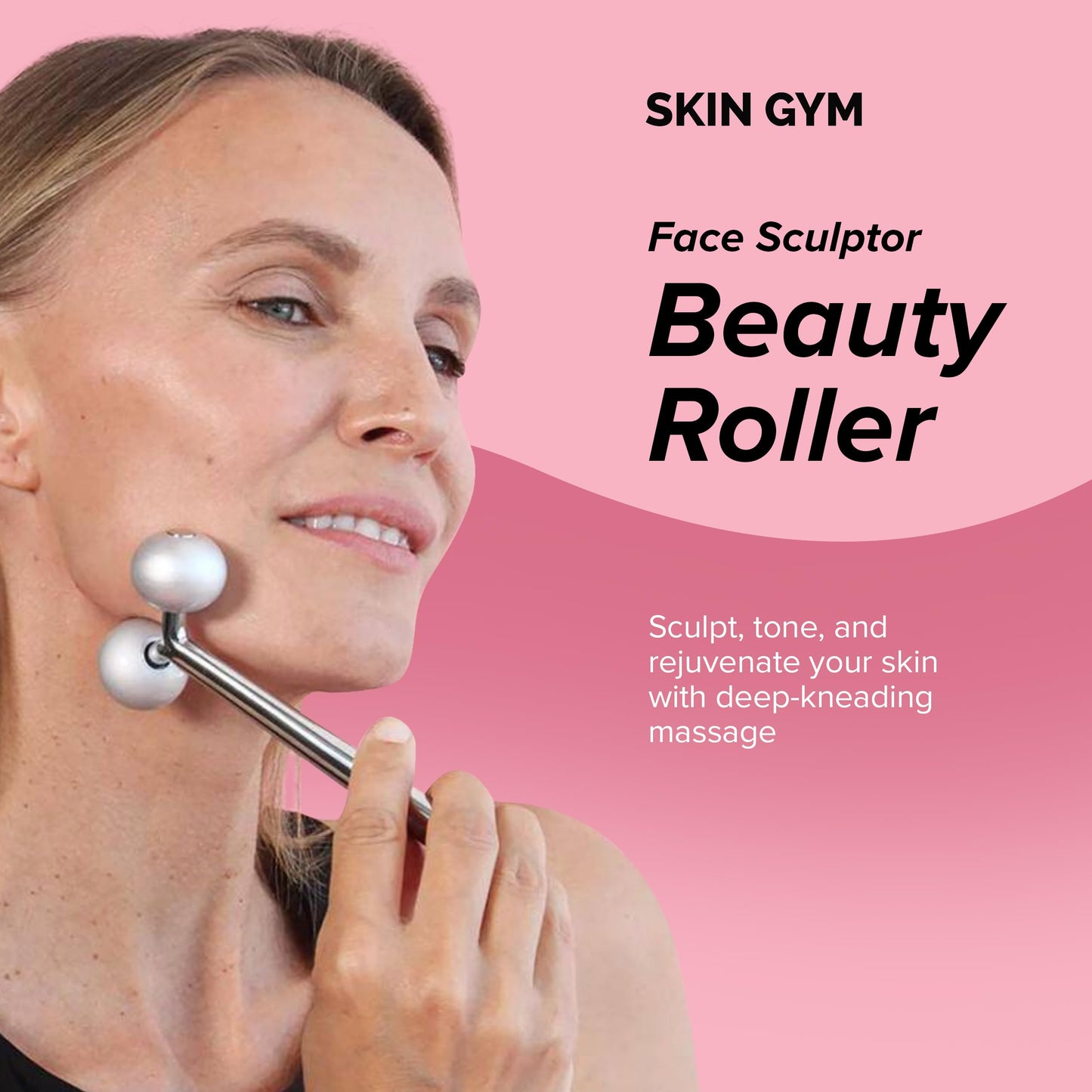 SKIN GYM Face Sculptor Beauty Roller, Stainless Steel Facial Massager for Lifting, Toning, and Sculpting Beauty & Personal Care SKIN GYM