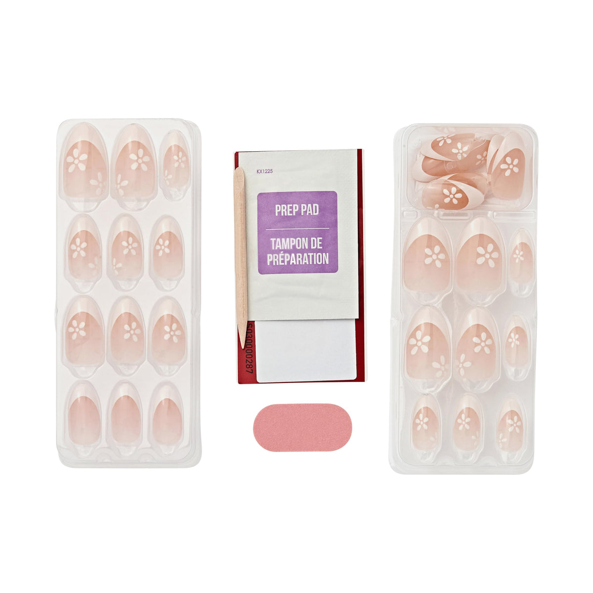 KISS imPRESS No Glue Mani Press On Nails, French, 'Fearless', Light Neutral + White Tip French, Medium, Almond Shape, Includes 30 Nails, Prep Pad