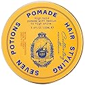 SEVEN POTIONS Men’s Hair Pomade - High Shine, High Hold, Water-Based - Barber-Grade Styling for Slick Back, Pompadour & Side Part - Natural, Vegan Beauty & Personal Care SEVEN POTIONS