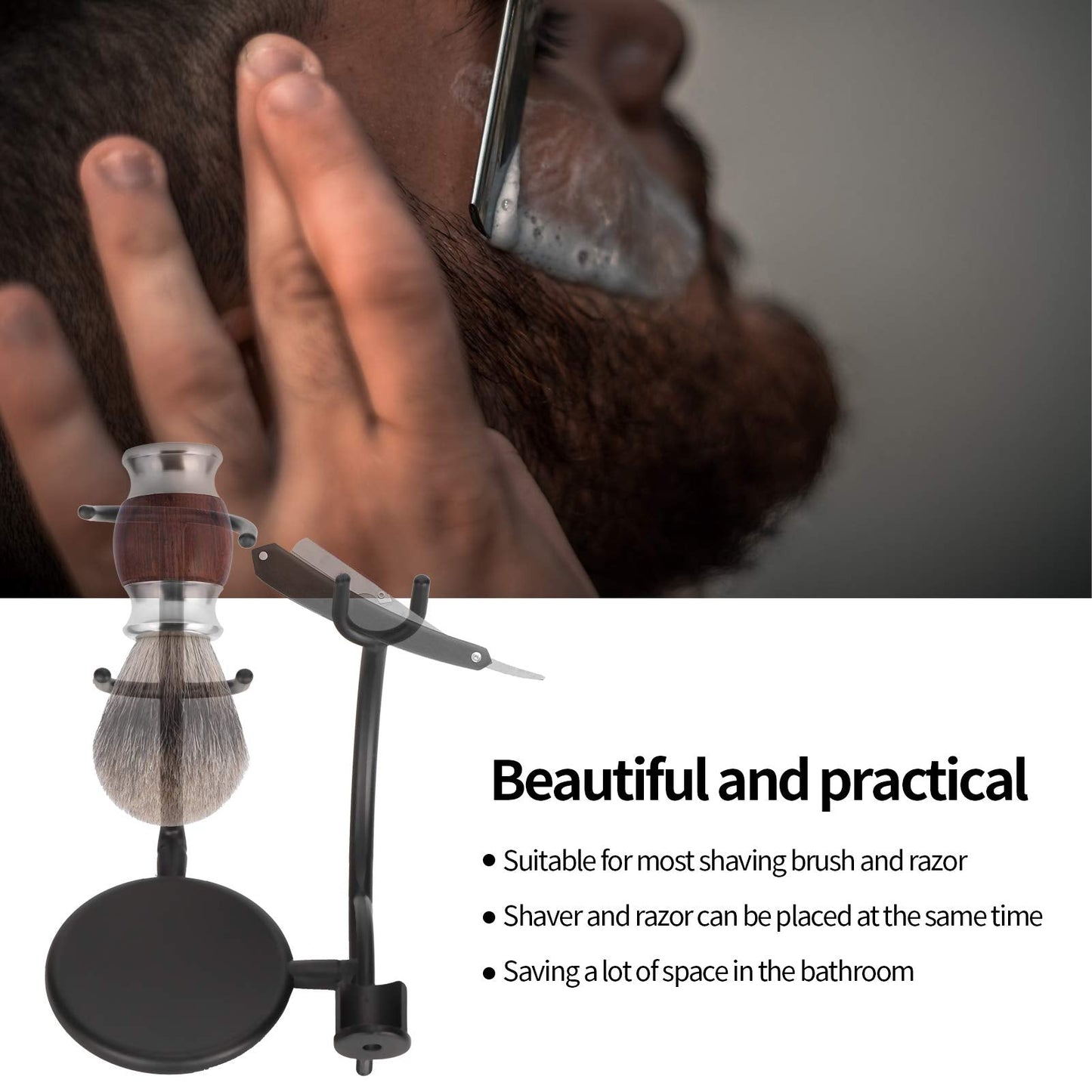 Professional Shaving Brush Holder, Universal Shaving Stand, Shaving Brush Stand, And Brush Stand, Metal Safety Beard Brush Holder For Men Safety Face Beauty and Personal Care Betued
