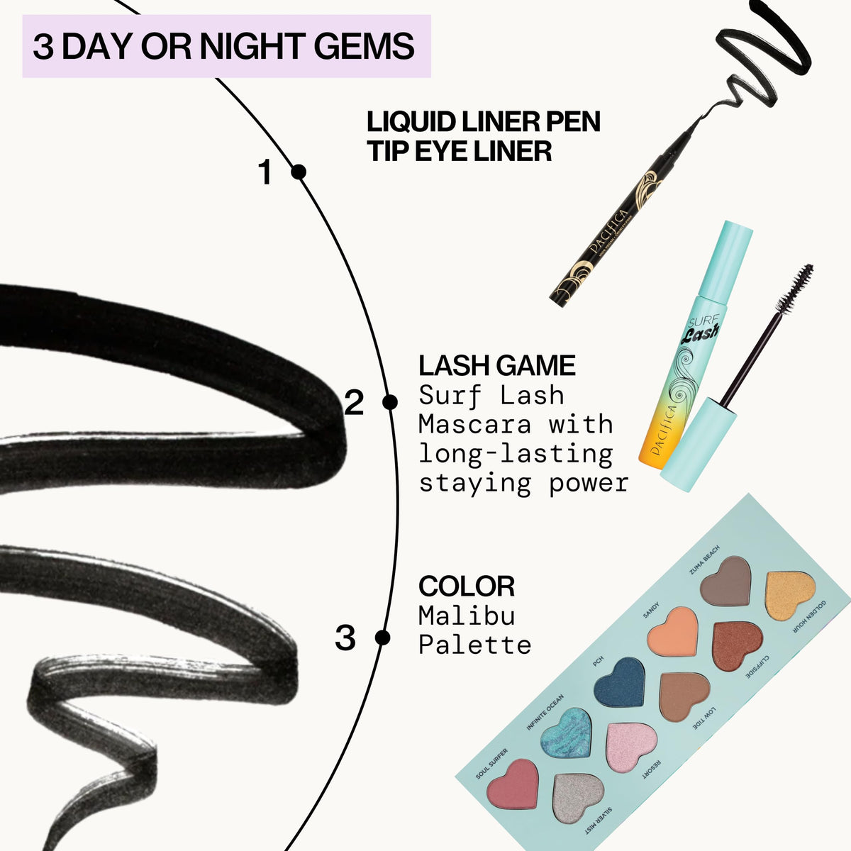 Pacifica Black Liquid Eyeliner Pen - Liquid Line - Felt tip, Smudge Proof Eyeliner - Water Resistant Gel Makeup Eye Liner - Matte Fine Tip Clean