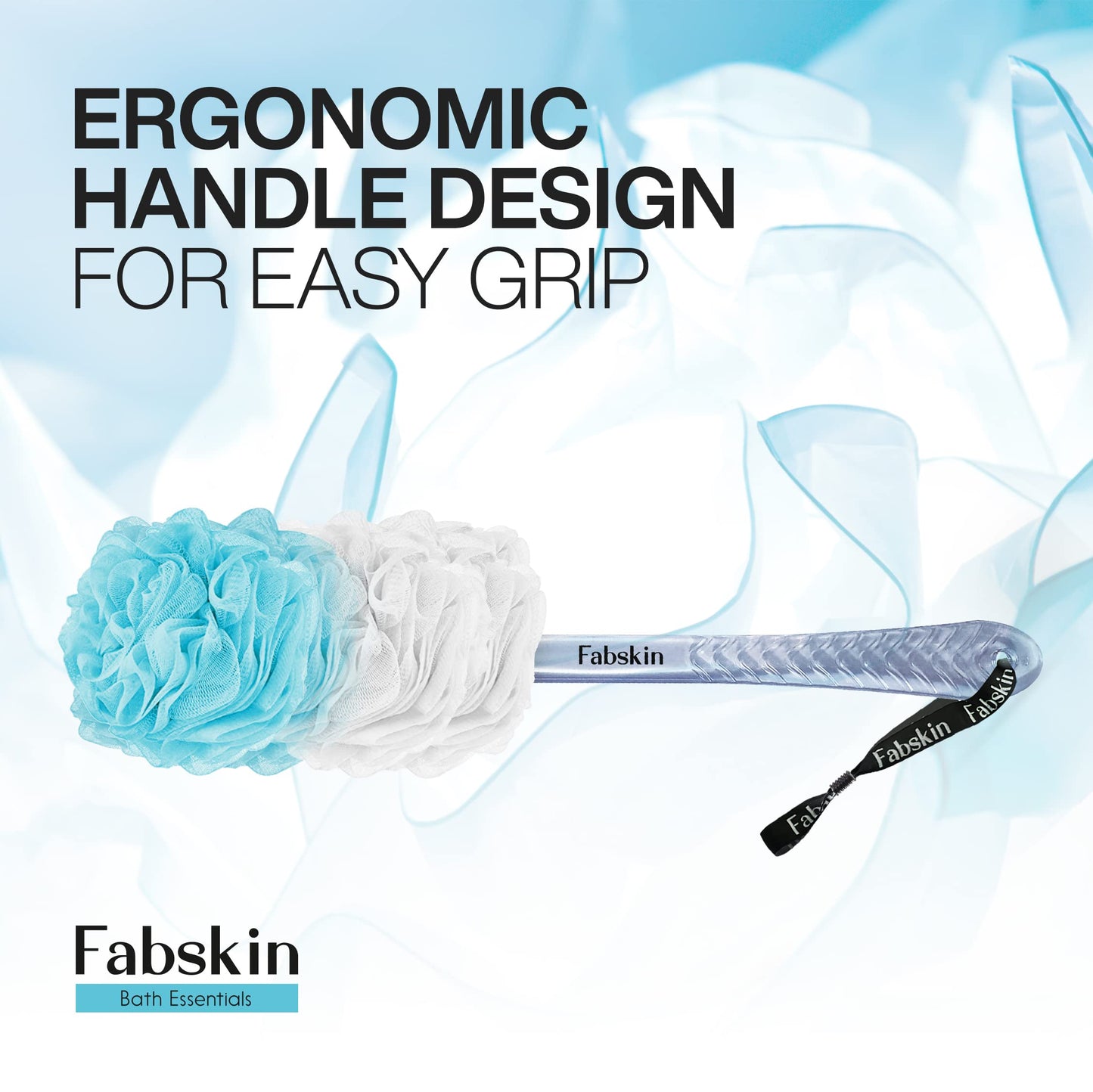 Fabskin Bath Body Brush Loofah For Men & Women With Long Handle - Body Bath Brush - Back Scrubber For Bathing - Made In India (Blue) Beauty and Personal Care FABSKIN