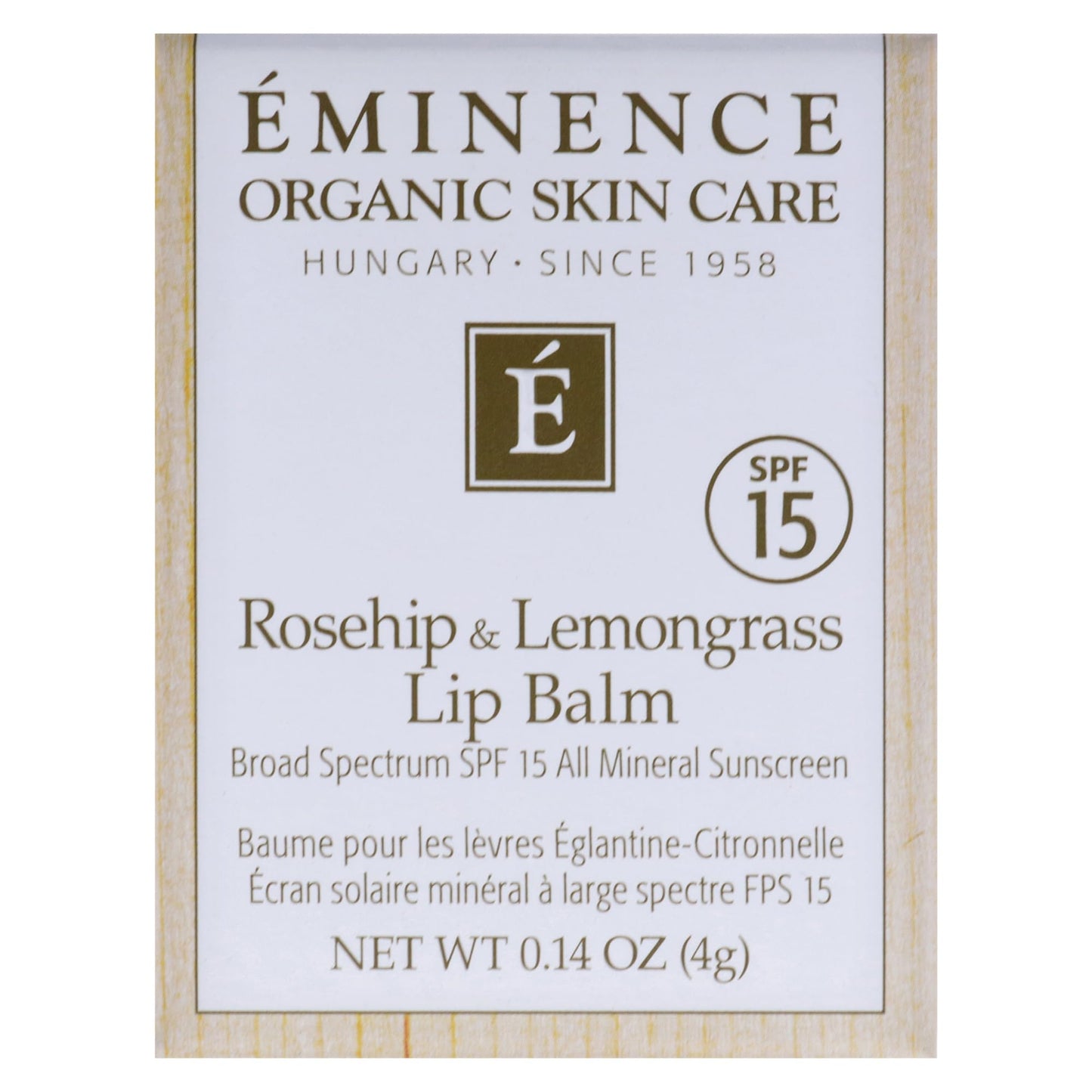 Rosehip and Lemongrass Lip Balm SPF 15 by Eminence for Unisex - 0.14 oz Lip Balm Beauty and Personal Care Eminence