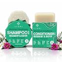 Viori Rosemary Shampoo Bar and Conditioner Set with Biotin - Rice Water Solid Hair Bars for Thinning Hair - Strengthening, Shine, Scalp Care - Plastic Beauty & Personal Care Viori