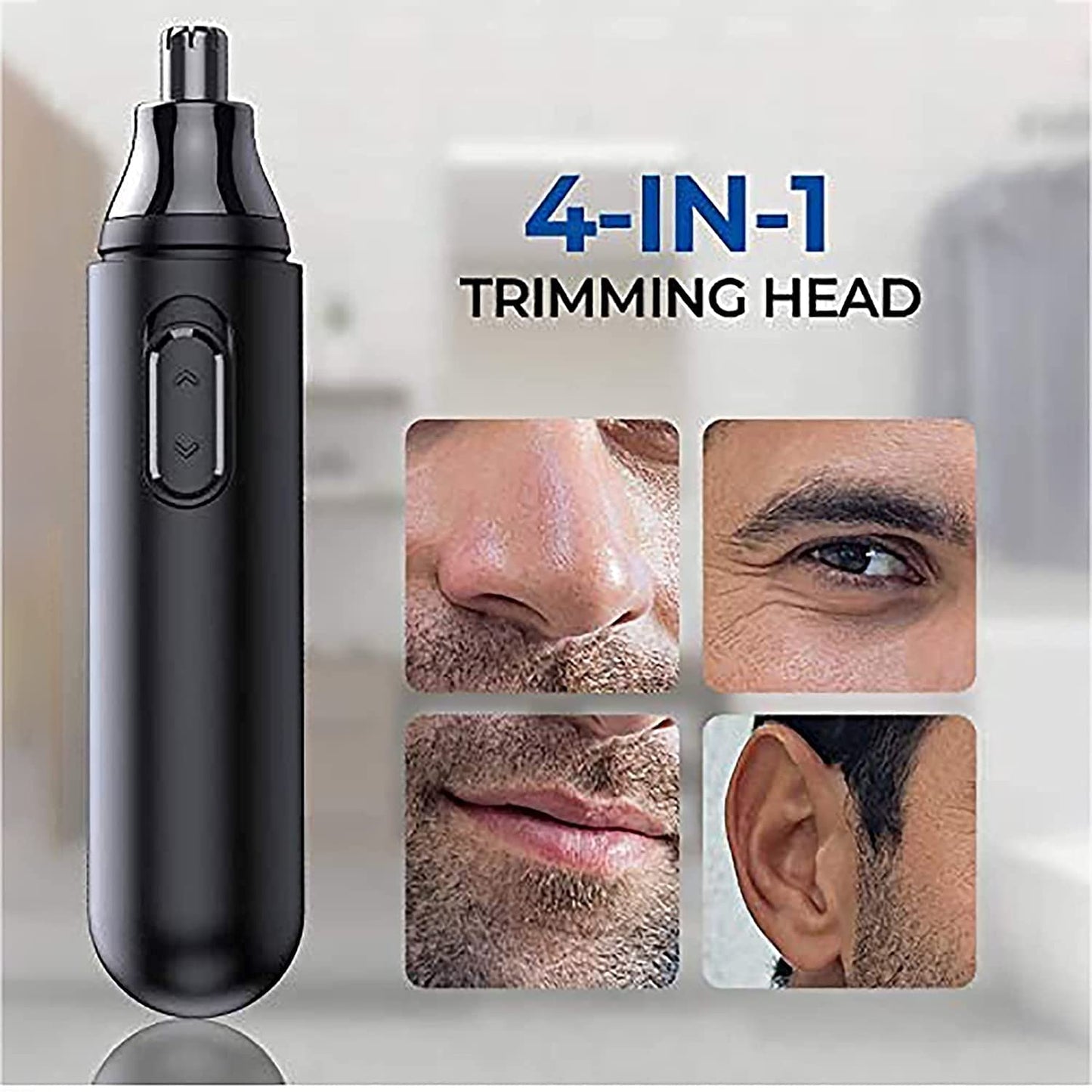 LEONYS Ear and Nose Hair Trimmer Clipper - Professional Painless Eyebrow and Facial Hair Trimmer for Men and Women, Battery-Operated, Waterproof Dual Beauty and Personal Care LEONYS