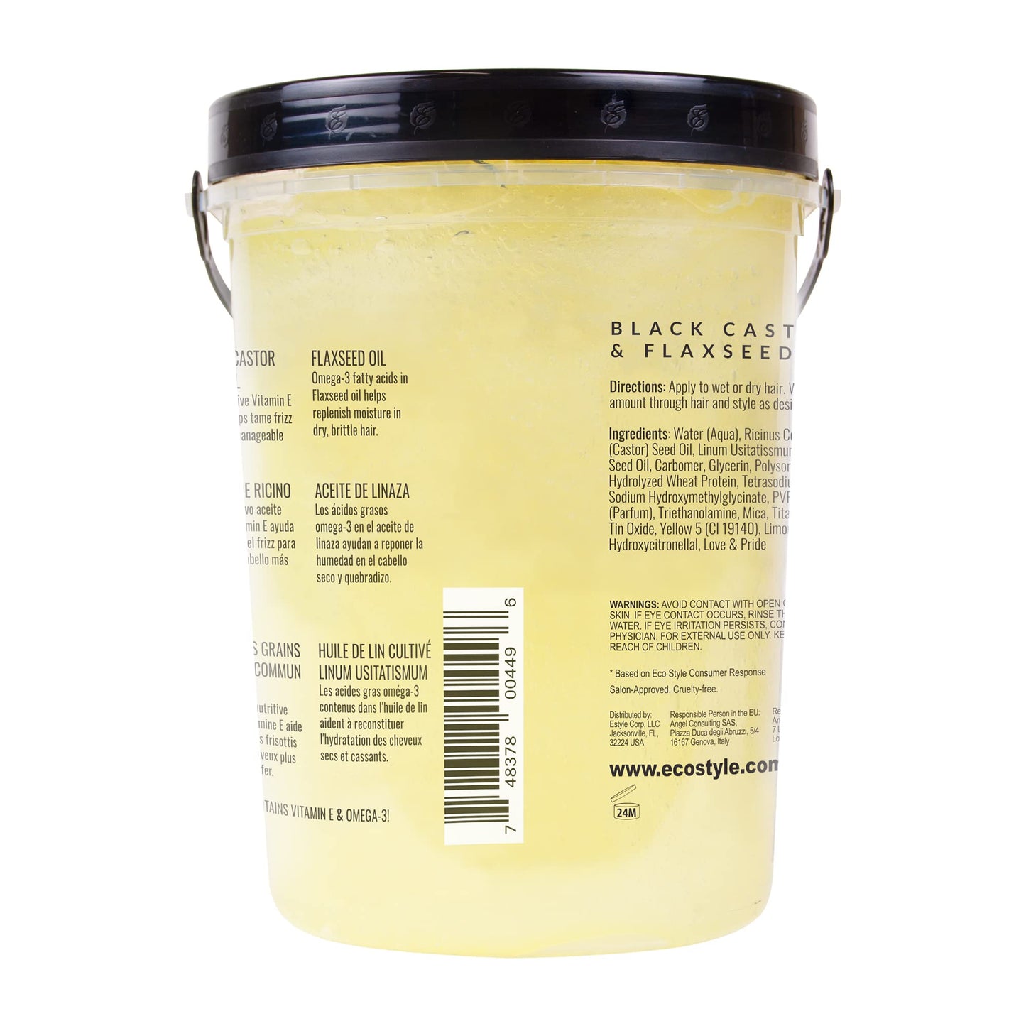 Eco Style Black Castor and Flaxseed Oil Styling Gel - Helps Nourish and Repair Damaged Hair - Promotes Healthy Scalp - Provides Superior Beauty & Personal Care Eco Style
