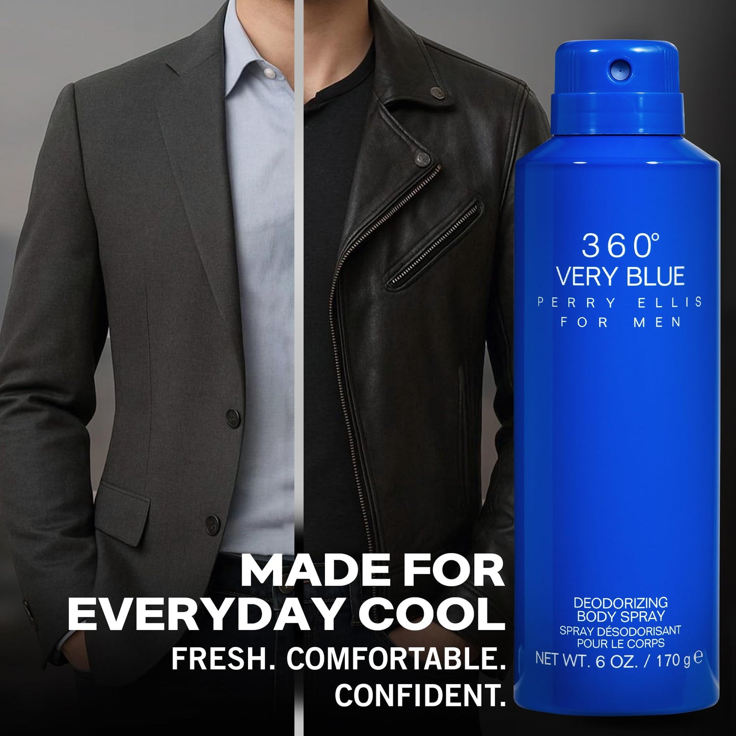 Perry Ellis 360° Very Blue Body Spray for Men - Body Spray Cologne, EDT, All Over Men's & Boys Mist with Notes of Citrus, Bergamot & Amber Fragrance Beauty & Personal Care Perry Ellis