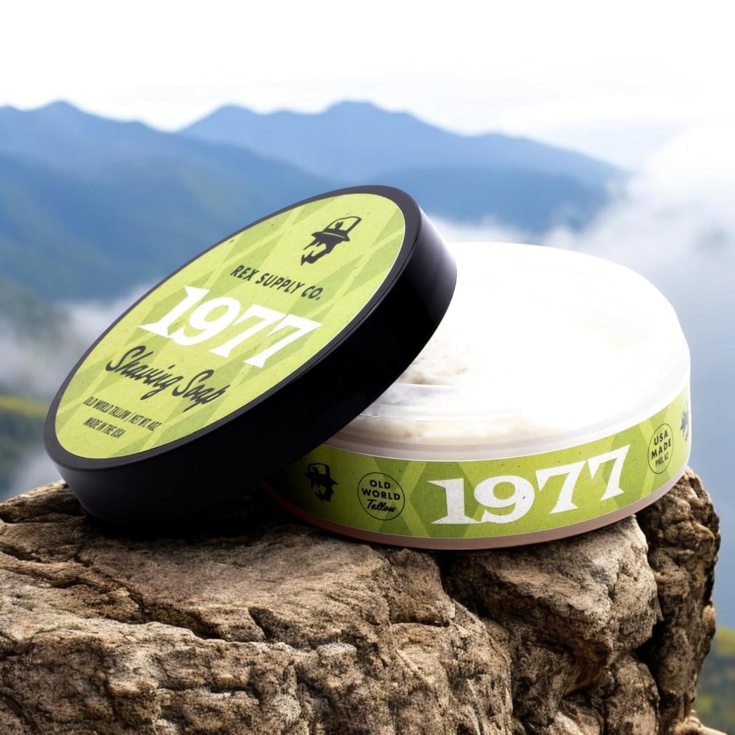 Rex Supply Co. 1977 Old World Tallow Shaving Soap - Vetiver, Patchouli, Rose &, Tobacco - Premium Traditional Shaving Soap for a Rich Lather, Superior Beauty and Personal Care Rex Supply Company