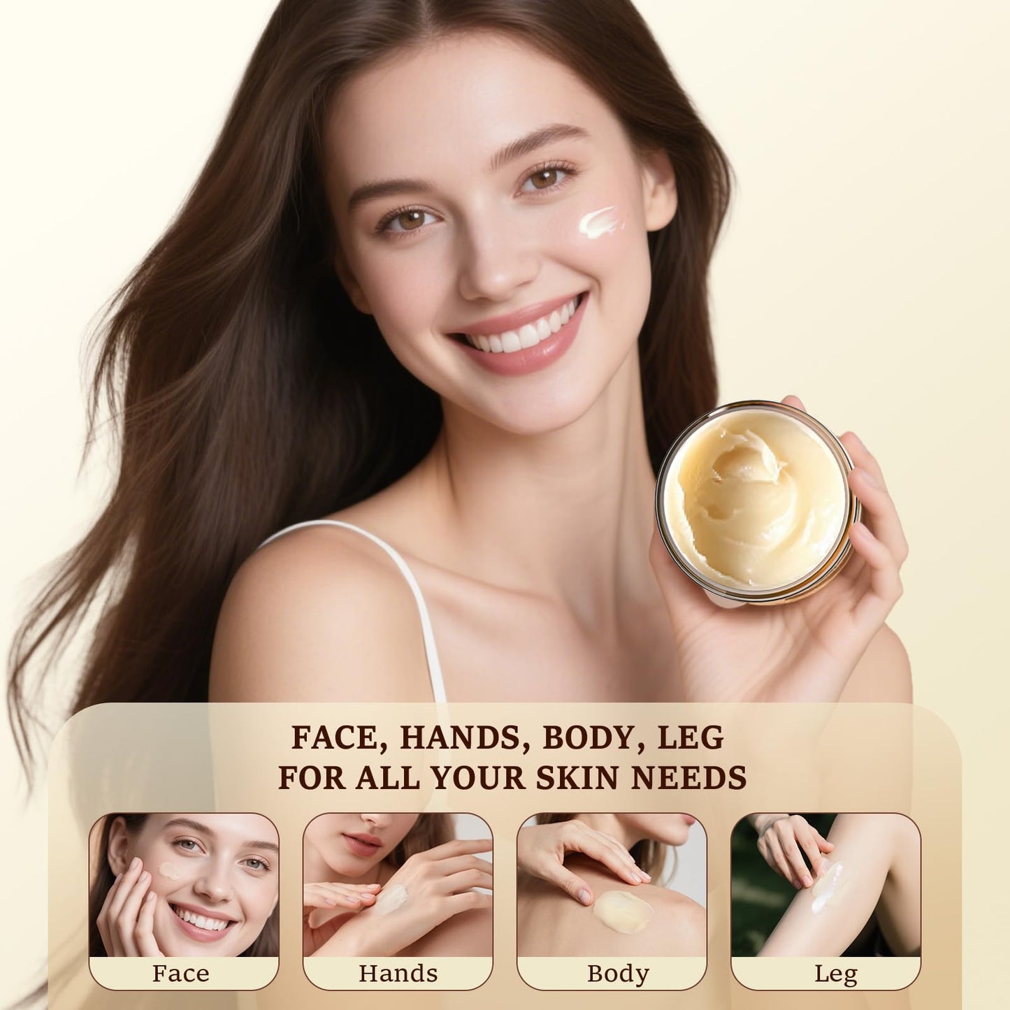 NBUDIY Beef Tallow for Skin, Tallow and Honey Balm, Tallow Face Moisturizer, Grass Fed Beef Tallow for Face - Sensitive Dry Skin Repair, Deeply Beauty & Personal Care NBUDIY