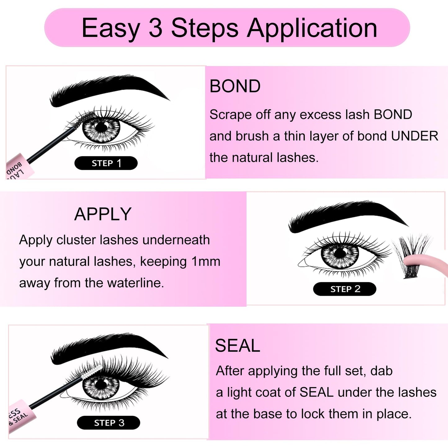 DIY Lash Extension Kit Bond and Seal Lash Glue Remover 300 Pcs Lash Clusters Kit Mascara Wands Eyelash Extension Kit Eyelash Tweezers Individual Beauty and Personal Care LAUBESS LASH