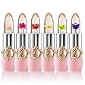 BestLand 6 Pcs/Set Flower Jelly Lipstick Set Temperature Change Moisturizer Long Lasting Nutritious Balm Magic Color Change Lip Gloss Beauty & Personal Care BestLand