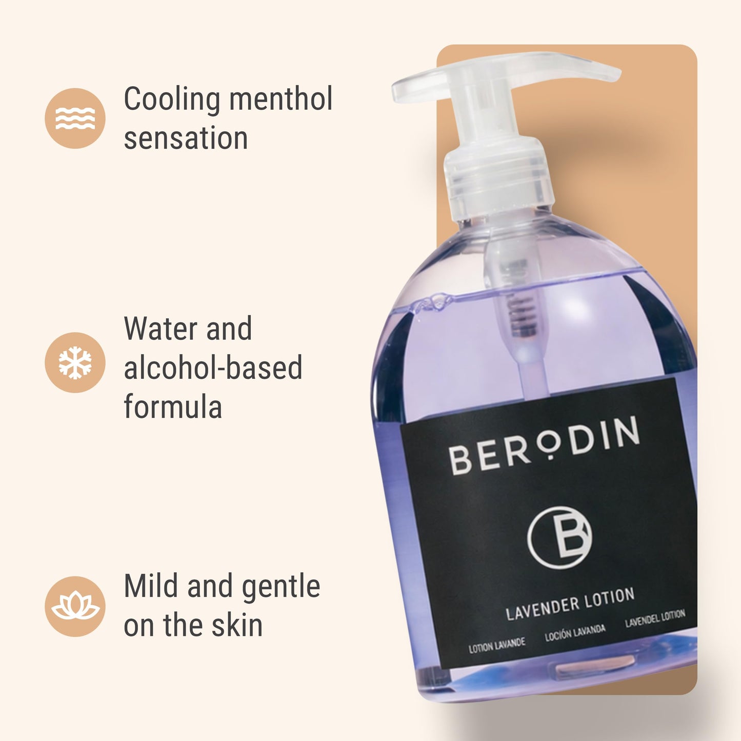 Berodin Lavender Pre-Wax Antiseptic Cleanser, Alcohol-Based Formula, Removes Grime, Oils and Residue for Clean Wax Adhesion, Professional Pre-Wax Beauty and Personal Care Berodin