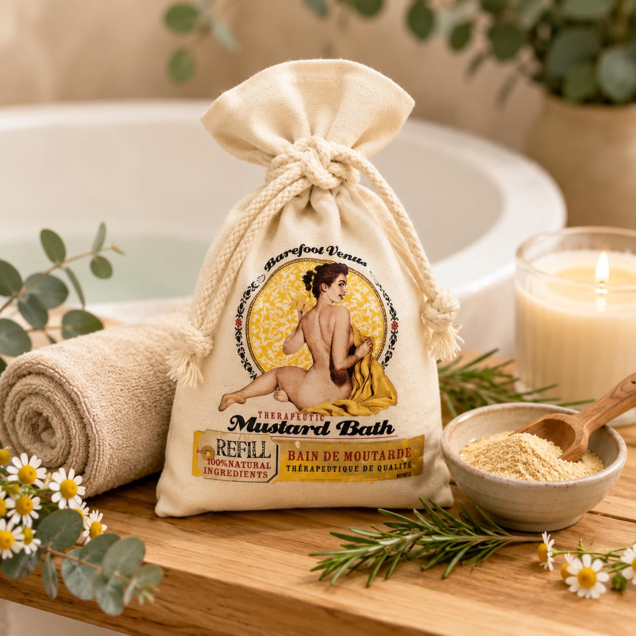 Mustard Bath 1KG Refill - Bath Soak Beauty and Personal Care Barefoot Venus