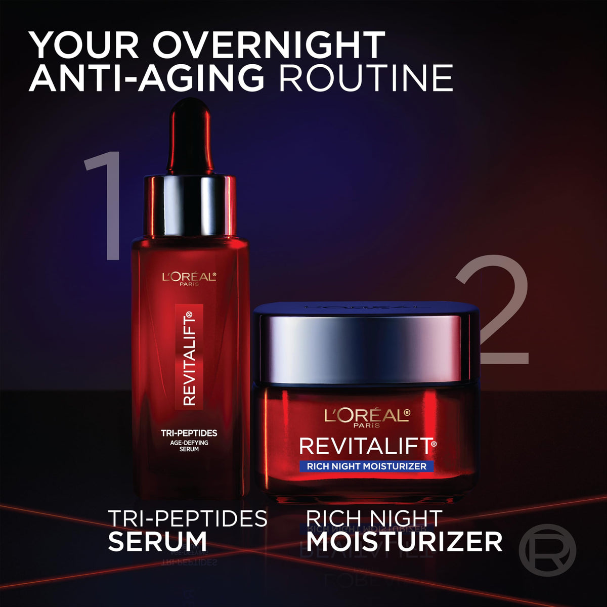 L'Oreal Paris Revitalift Triple Power Rich Night Cream, Anti Aging Moisturizer With Glycolic Acid, Vitamin C & Hyaluronic Acid, Visibly Smooths