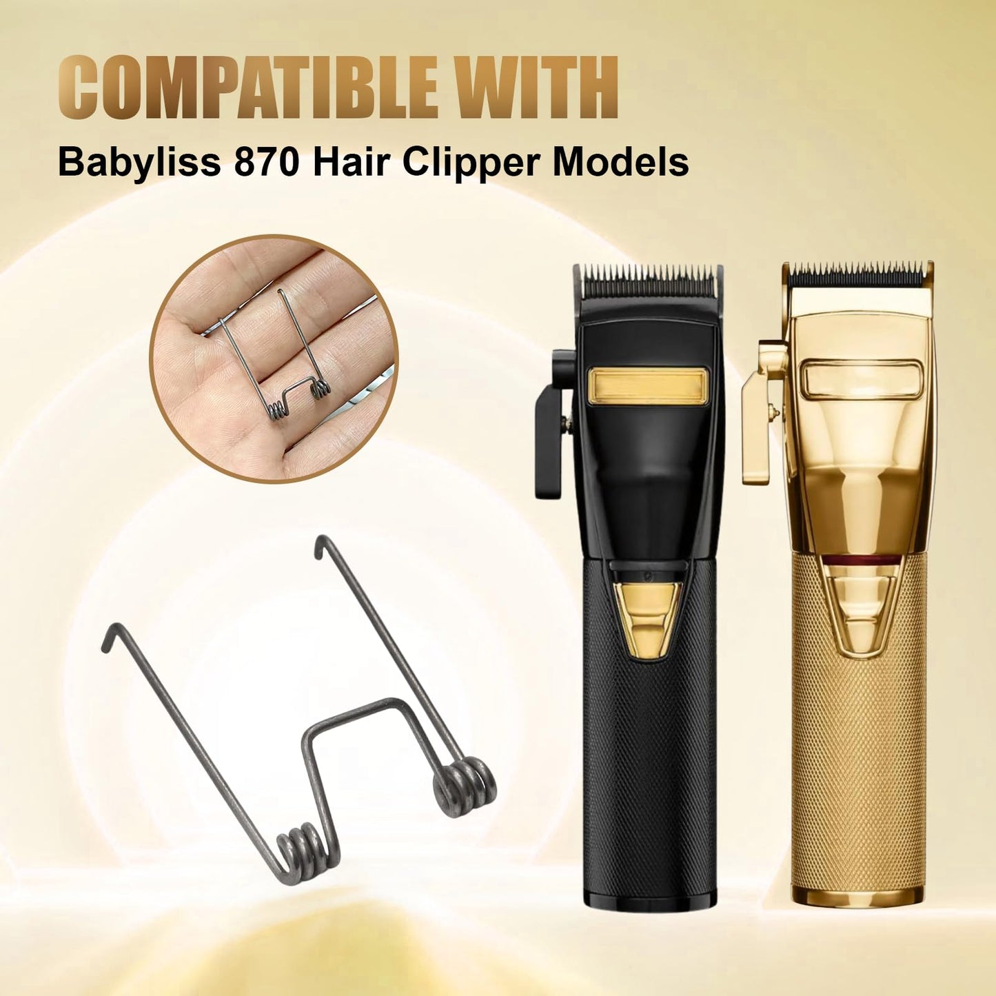 Hair Clipper Spring Tension - 10Pcs Steel Replacement for Babyliss FX870 Electric Trimmer, Hair Cutter Engraving Machine Repair Parts Beauty and Personal Care KH866