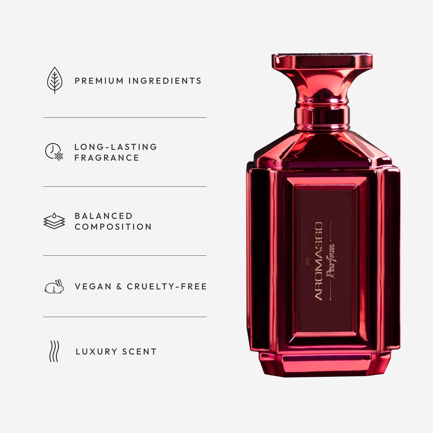 Aroma360 Women's Perfume - Luxurious Fragrance - Notes of Grapefruit, Amber, Peppercorn & Sea Moss - Red, 50mL/1.7 fl oz Beauty & Personal Care Aroma360
