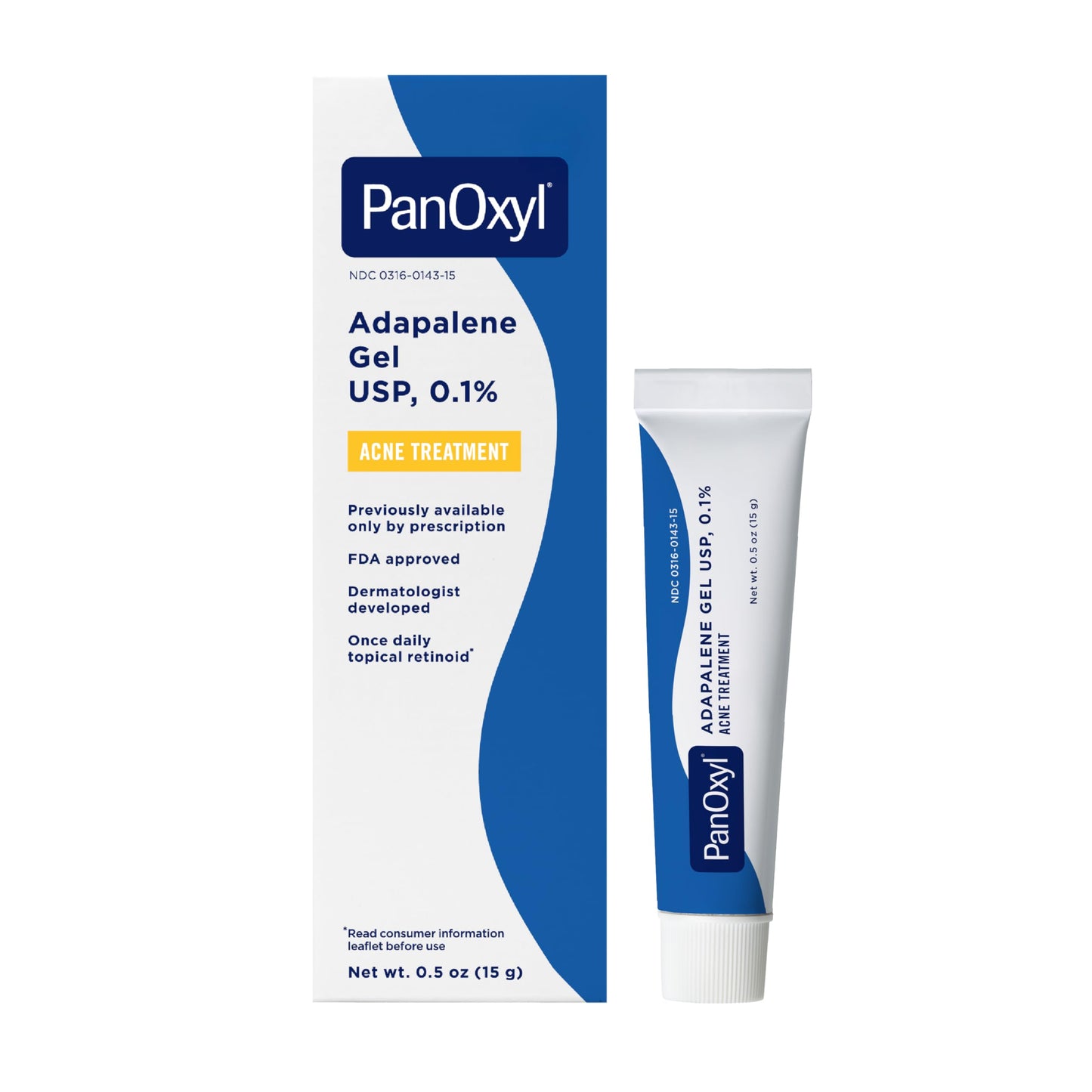 PanOxyl Adapalene 0.1% Leave-On Gel, Retinoid Gel Acne Treatment, 30-Day Supply, Acne Prone Skin, Oil, Fragrance, and Paraben Free, 0.5 oz Beauty and Personal Care PanOxyl Default Title