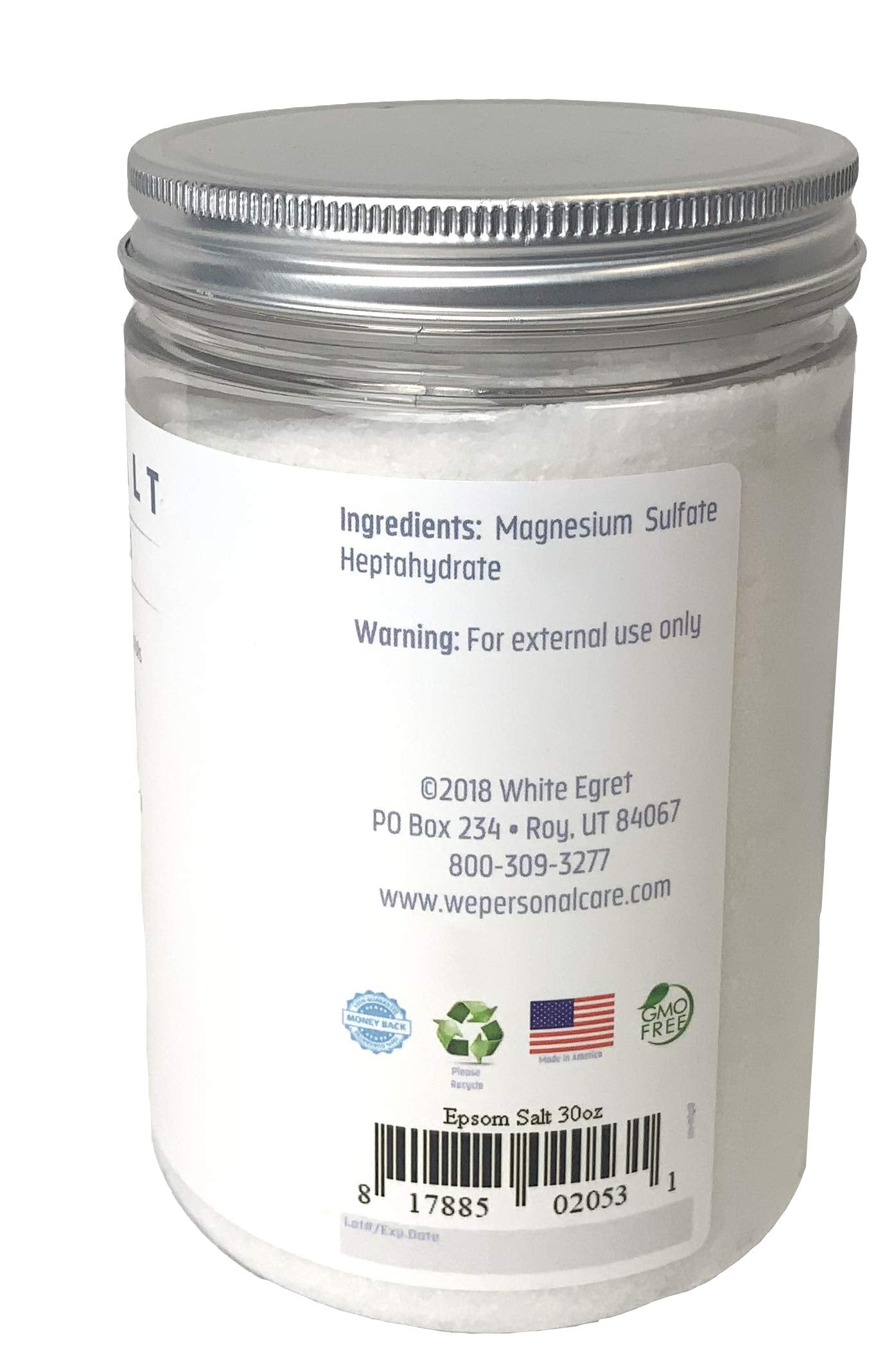 White EGRET Epsom Salt,unscented, 2.5 Pound, 30 oz Beauty and Personal Care White Egret