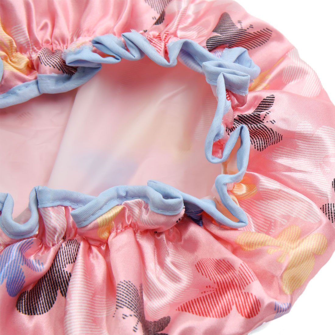 Ruilogod Pink Polyester Dual Layer Waterproof Elastic Shower Bath Salon Hair Cap Hat (id: 96c 009 140 bcd 6d5 Beauty and Personal Care Ruilogod