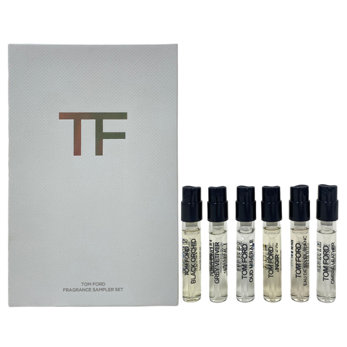 Tom Ford Signature Mini Discovery Set, 6 Fragrance Samples - Black Orchid, Oud Minérale, Grey Vetiver, Noir Extreme, Eau de Soleil Blanc & Ombré