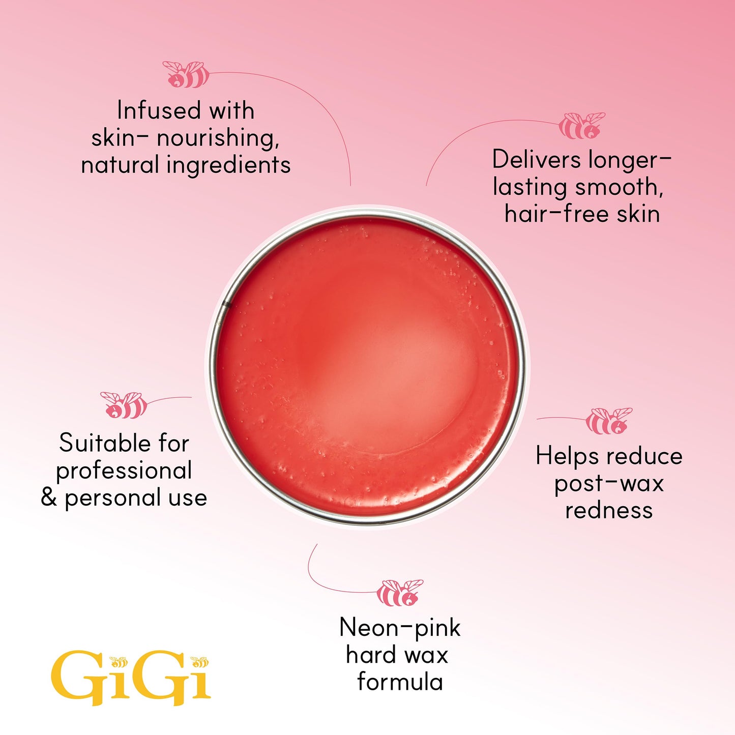 Gigi Neon Hard Wax - Watermelon, Stripless Wax for Hair Removal, Ideal for Sensitive Skin, 14 Oz Beauty and Personal Care GIGI