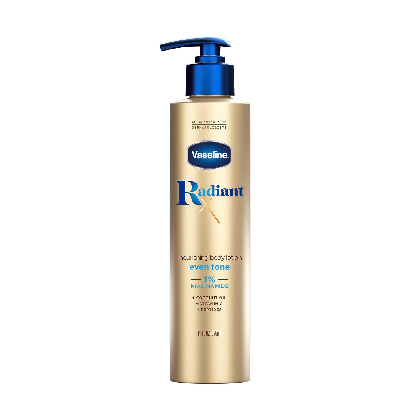 Vaseline Radiant X Even Tone Nourishing Body Lotion With 1% Niacinamide, Coconut Oil, Vitamin C, & Peptides 11 oz Beauty & Personal Care Vaseline