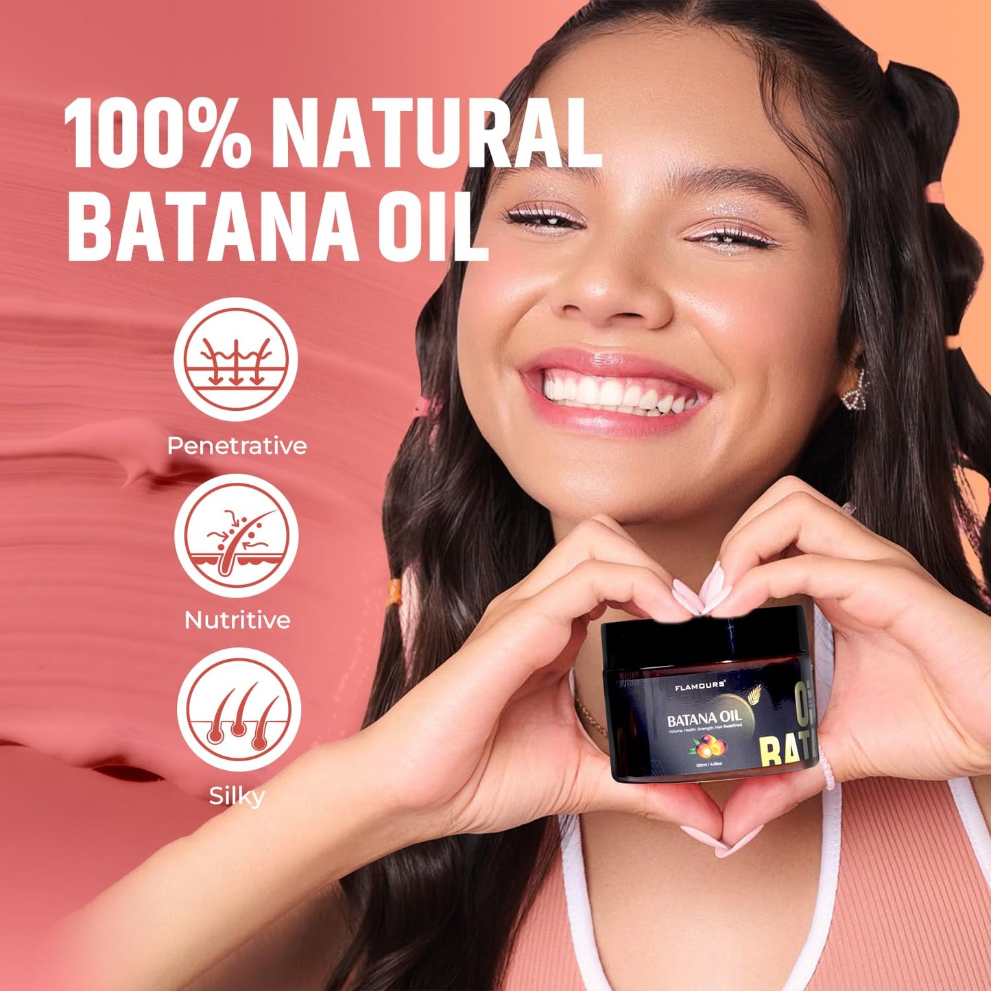 Flamours® Raw Batana Oil For Hair Growth - 100% Organic Batana Natural Hair Growth Oil For Men and Women - Pure Botana Oils Unrefined Enhance Beauty & Personal Care Flamours