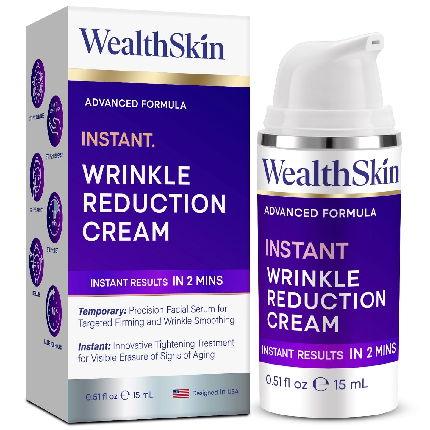 Instant Rapid Wrinkle Eye Cream: Temporary Effects Firm & Lift Under Eye Bags and Reduction Puffiness and Remover Dark Circles - 60 Second Tightener Beauty & Personal Care Wealthskin