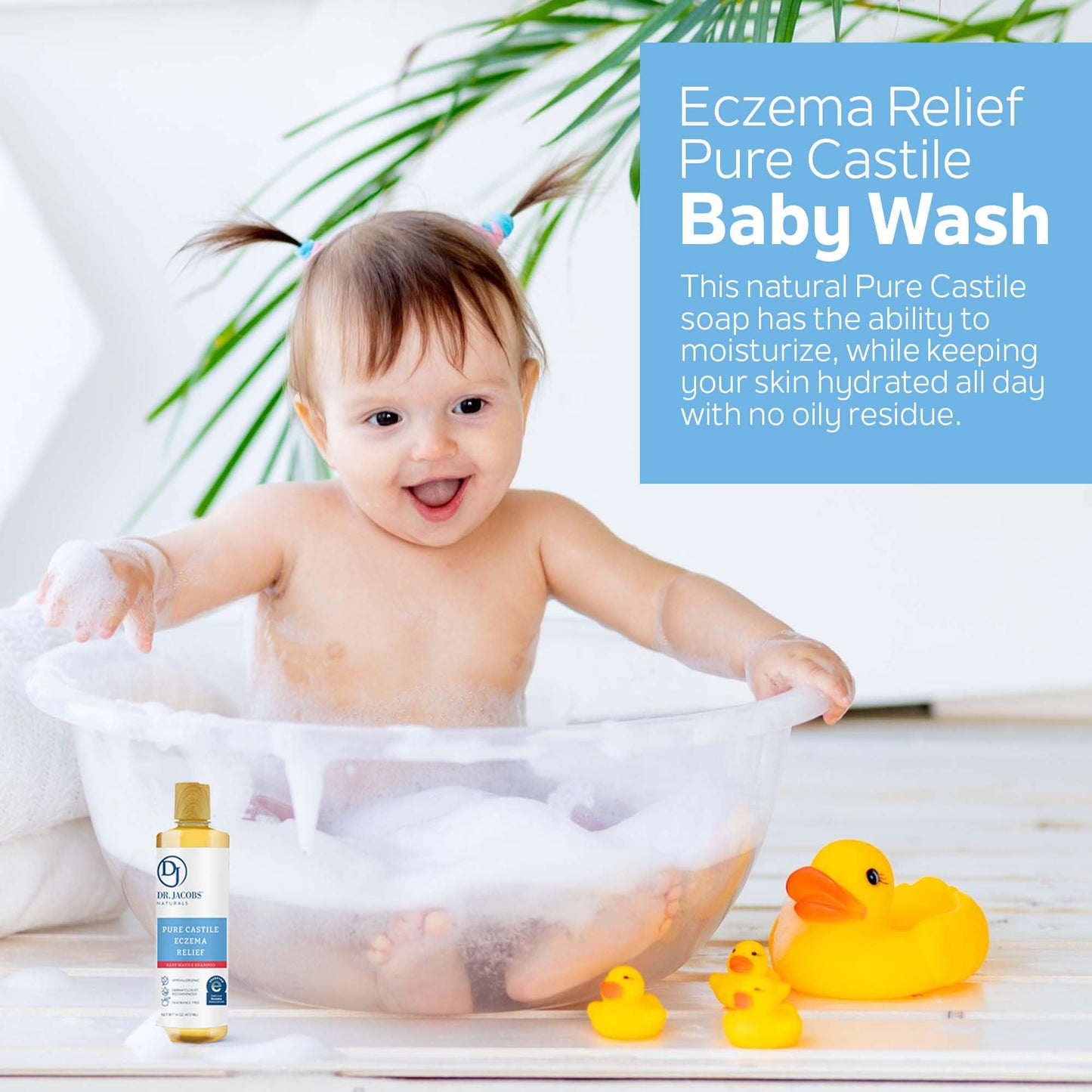 Dr. Jacobs Pure Castile Baby Wash - Effective Body Wash to Relieve Baby Eczema - Gentle Shampoo and Unscented Soap for Sensitive Skin Beauty & Personal Care DR.JACOBS NATURALS