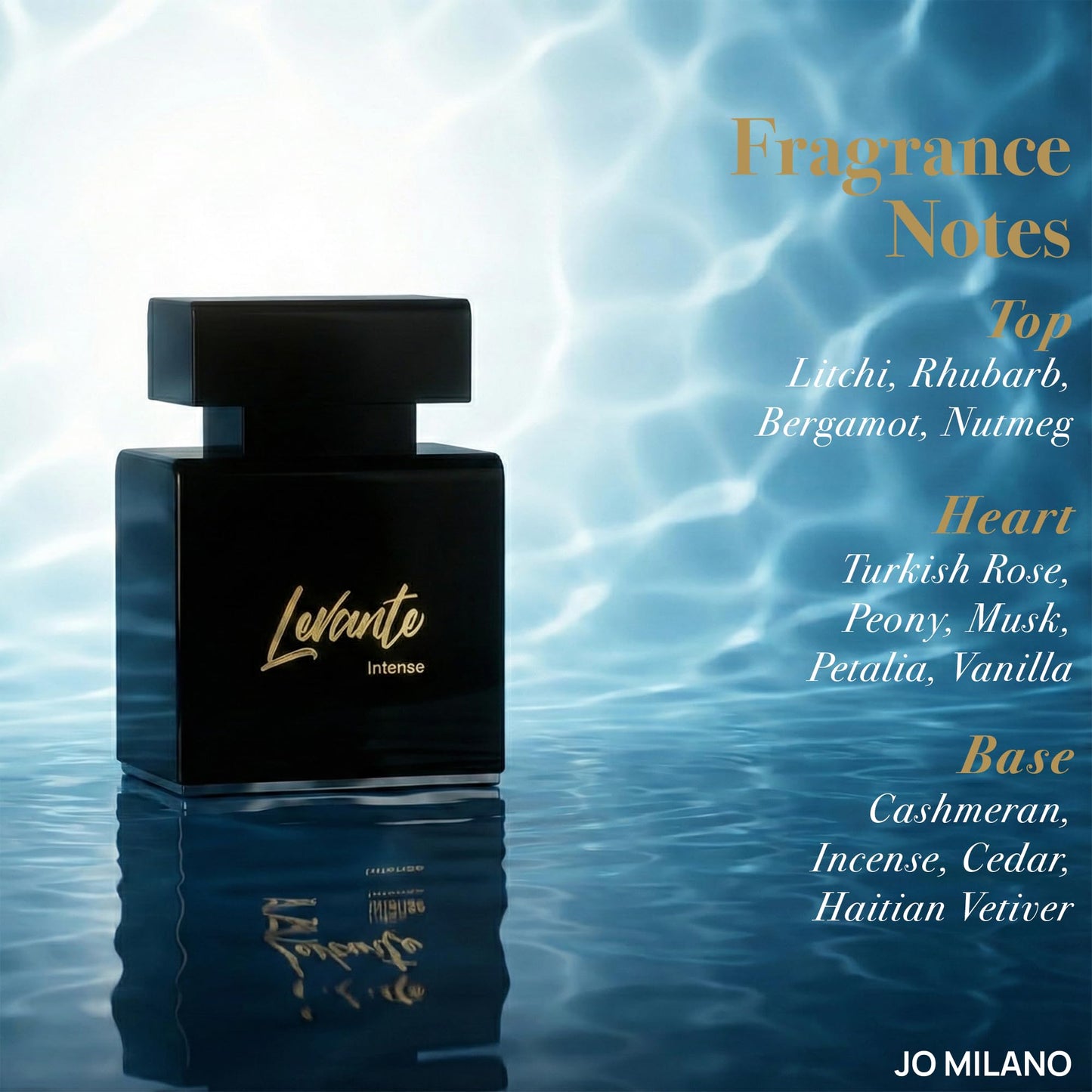 Jo Milano Levante Intense Eau De Parfum Spray | 3.4 oz (100ml) | Fresh, Oud, Amber, Patchouli, Citrus Scent | Long Lasting Fragrance for Men Beauty & Personal Care Jo Milano