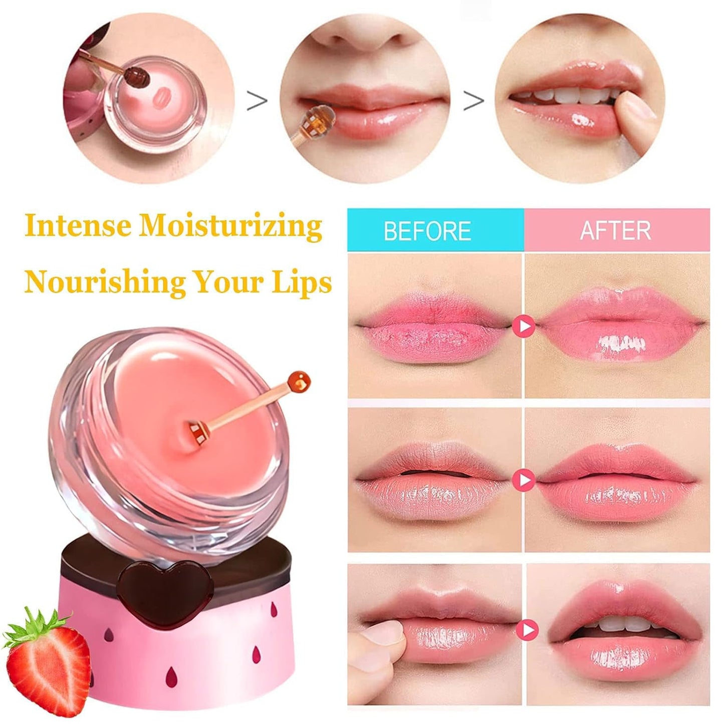 8 PCS Honey Balm Lip Balm, Honeybalm, Strawberry, Watermelon, Apple, Lime, Cherry, Mint, Grapes & Peach Flavors, Prevention Dry & Cracked Lip Scrubs Beauty and Personal Care ZARICS