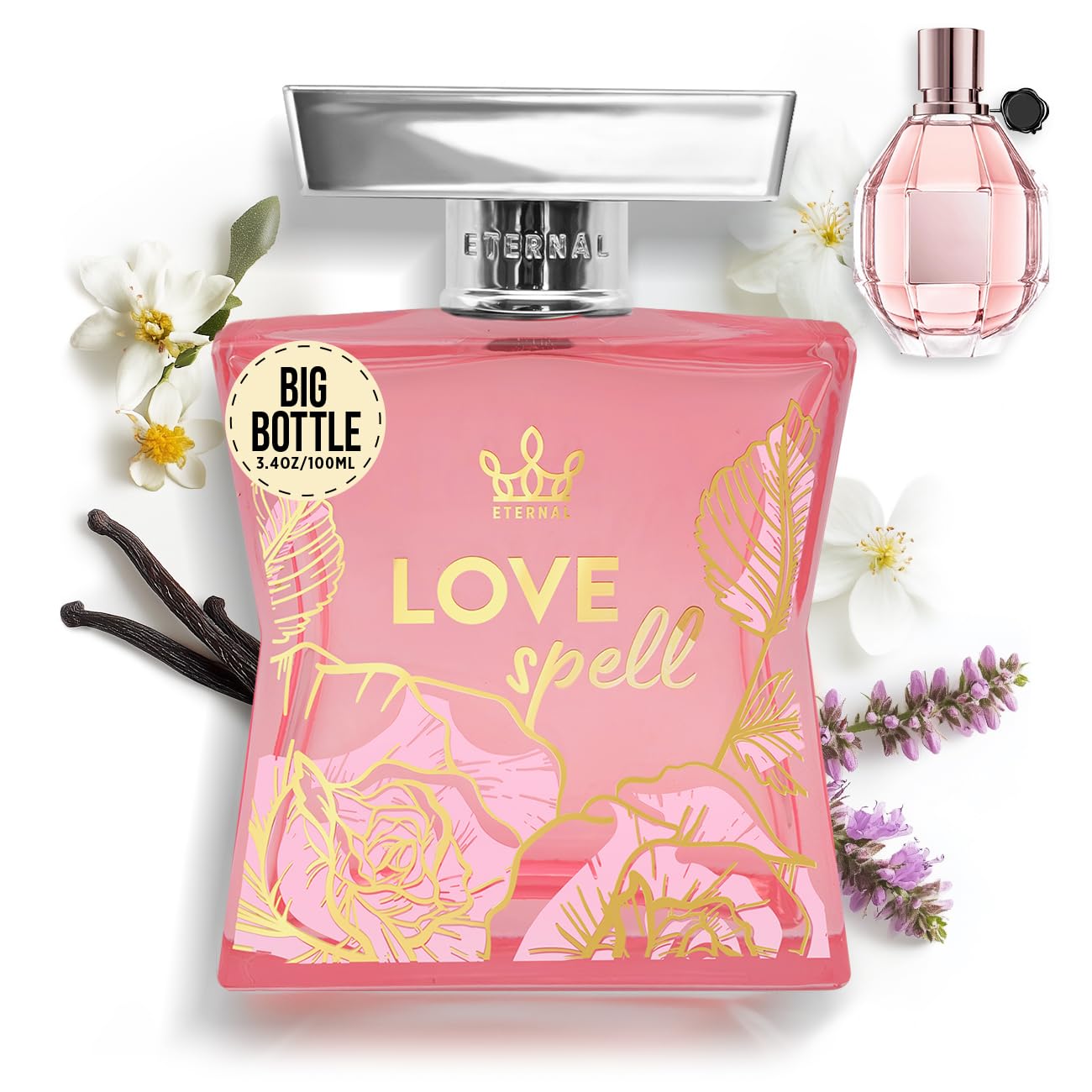 Eternal Fragrance - Eternal Love Spell - Inspired by Designer Gourmand White Flowers Perfume - 3.4 oz (100ml) - EDP - Long-lasting - Clean Ingredients Beauty & Personal Care Eternal Fragrance