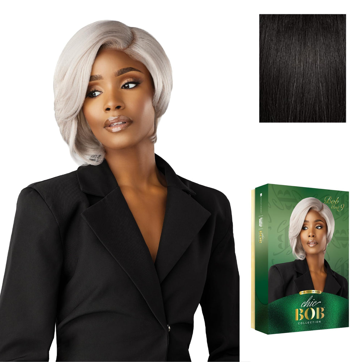 Sensationnel Chicbob Lace Frontwig-Bob Unit 9, 1B OFFBLACK