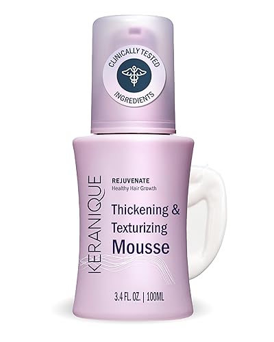 Keranique Volumizing Mousse for Women - Thickening and Styling Anti-Frizz Foam for Fine, Straight, Wavy, and Curly Hair Beauty & Personal Care Keranique