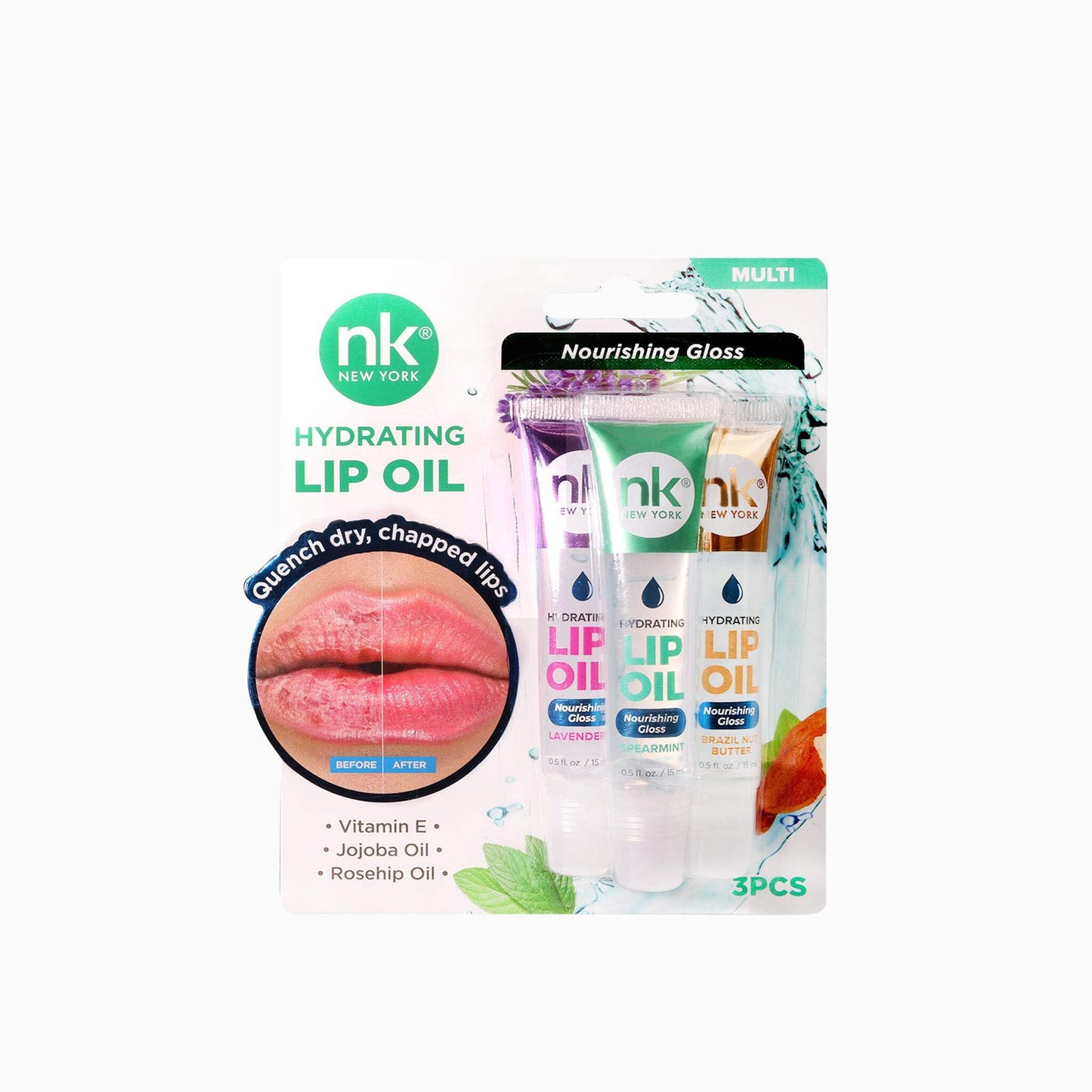 Nicka K New York Hydrating Lip Oil, Nourishing Gloss, Hydrate, Quench Dry Lips (MLTO03 Multi) Beauty & Personal Care NICKA K NEW YORK