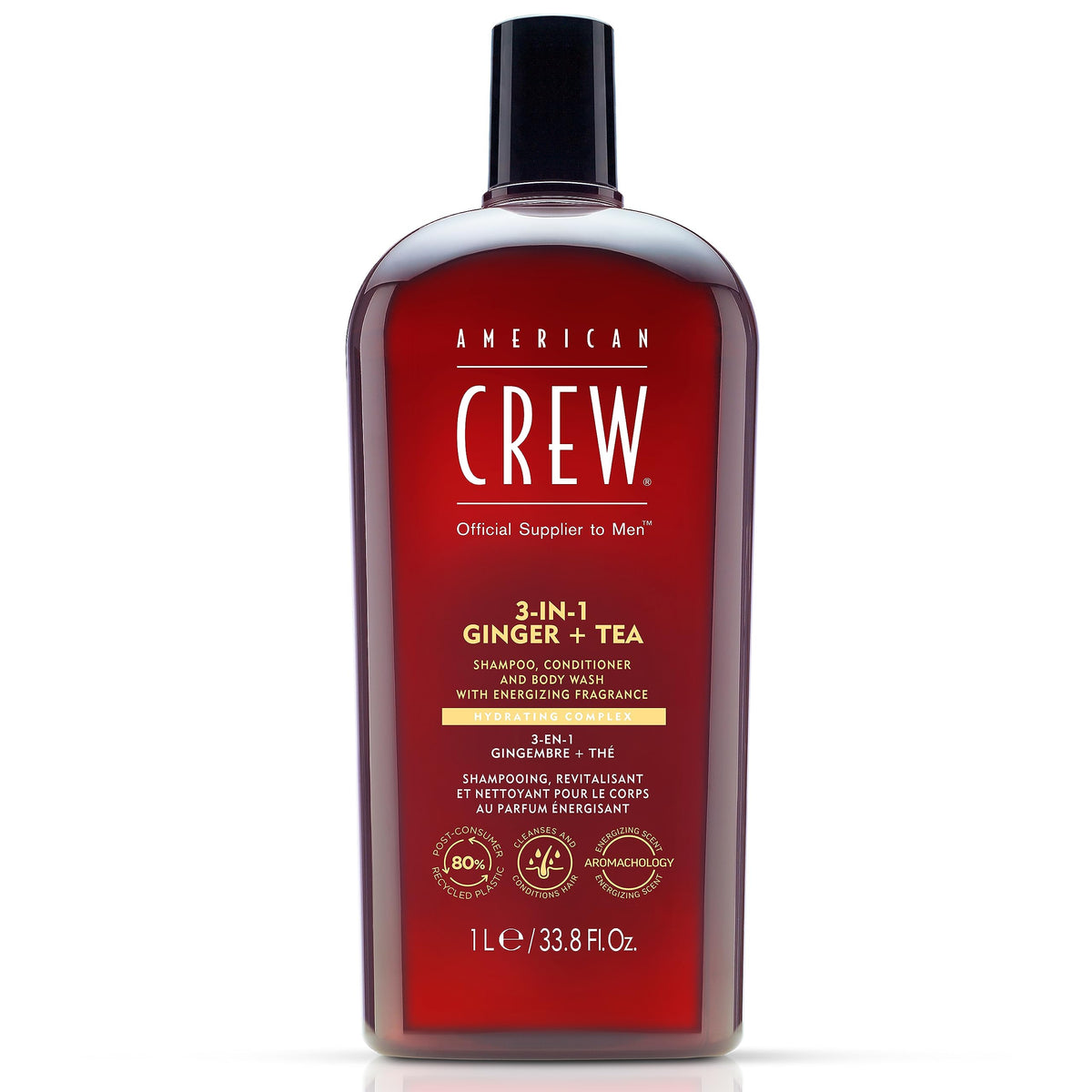 American Crew 3-in-1 Shampoo & Body Wash, Ginger & Tea, 33.8 fl oz