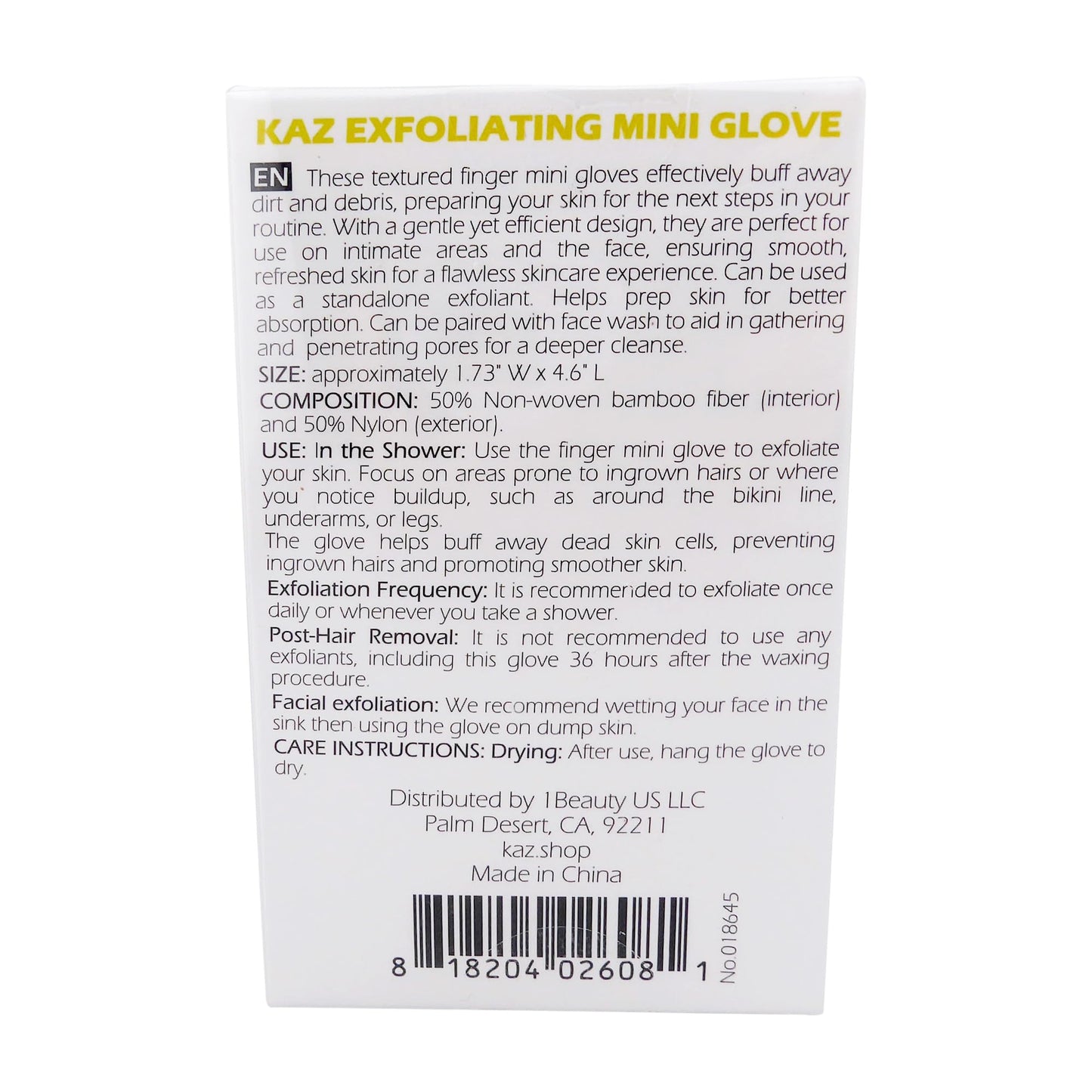 Waxness Kaz Exfoliating Mini Glove Finger Scrubber for Dead Skin Removal & Gentle Facial and Body Exfoliation, 4 Pack - Professional Skin Care Beauty and Personal Care Waxness