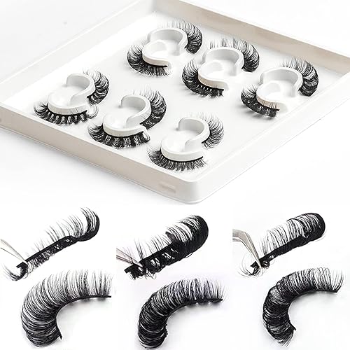 3d Russian Strip Lashes, D Curl Lash Strips, Natural False Lashes Mink, NaturalWispies Mink Eyelashes, Wispy Fake Lashes, Faux Mink Eyelashes Natural Beauty & Personal Care royaomis
