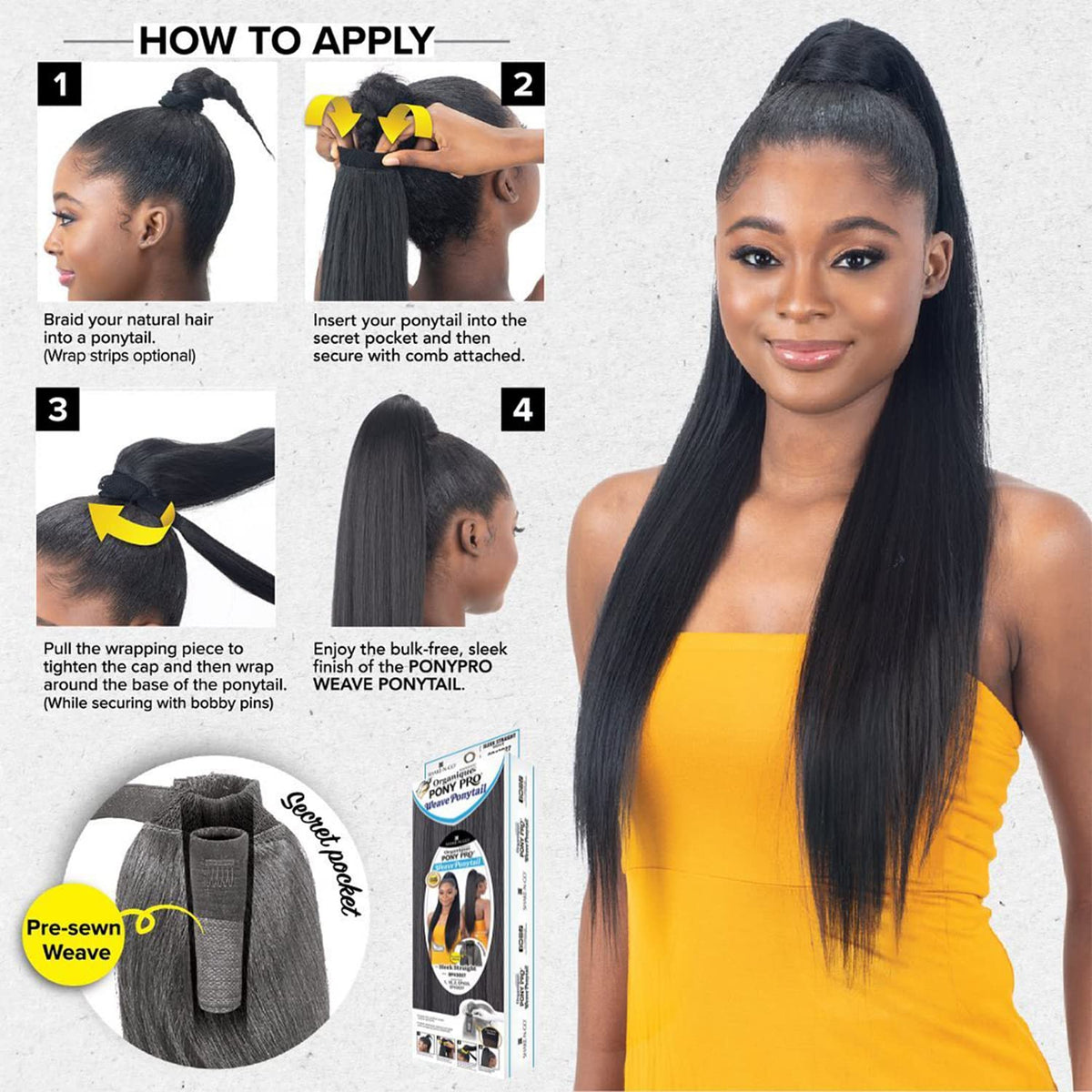 FREE TRESS Milky Way Weave Organique Pony Pro Ponytail Sleek Straight (2)