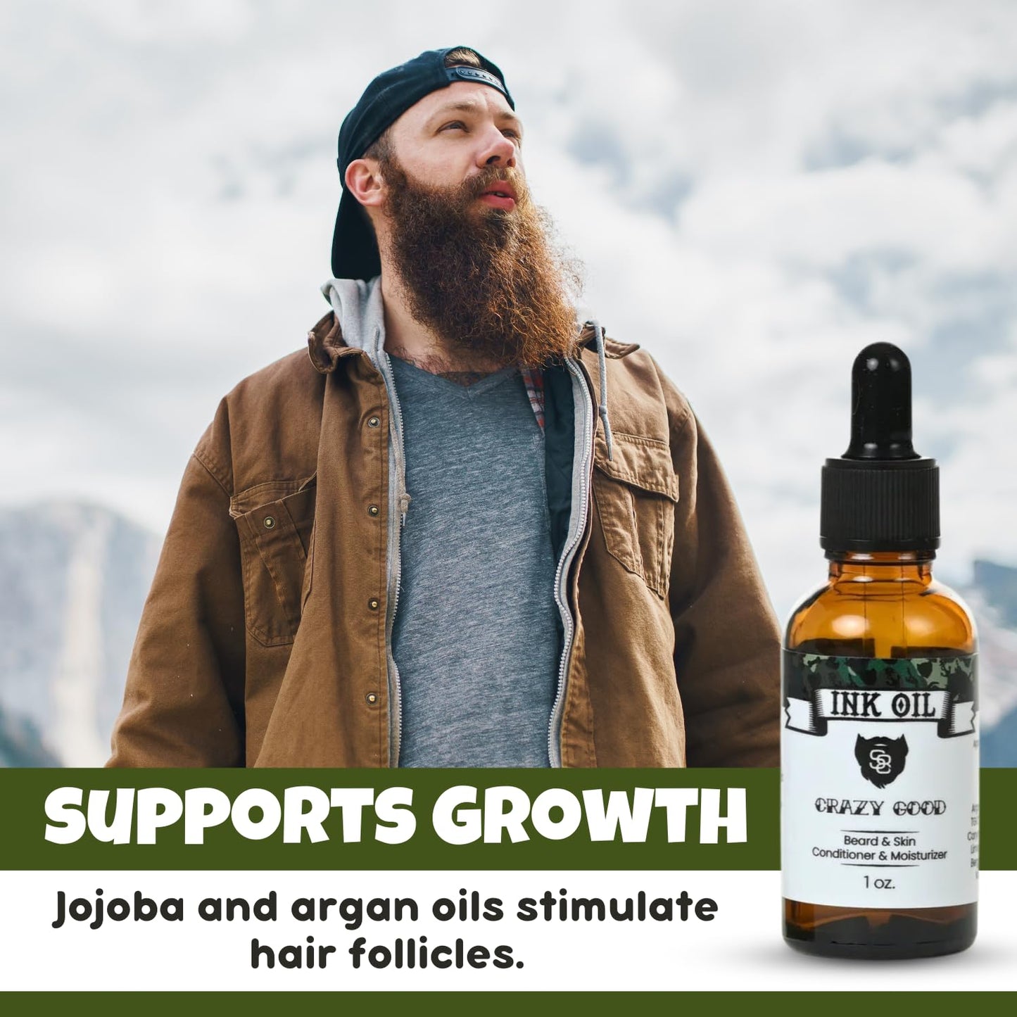 Ink Oil S8 Beard Oil, 1.0 fl oz - Premium Beard Care for Deep Hydration, Healthy Skin, Lustrous Shine - Non-Greasy & Natural Beard Oil for Growth Beauty and Personal Care Ink Oil