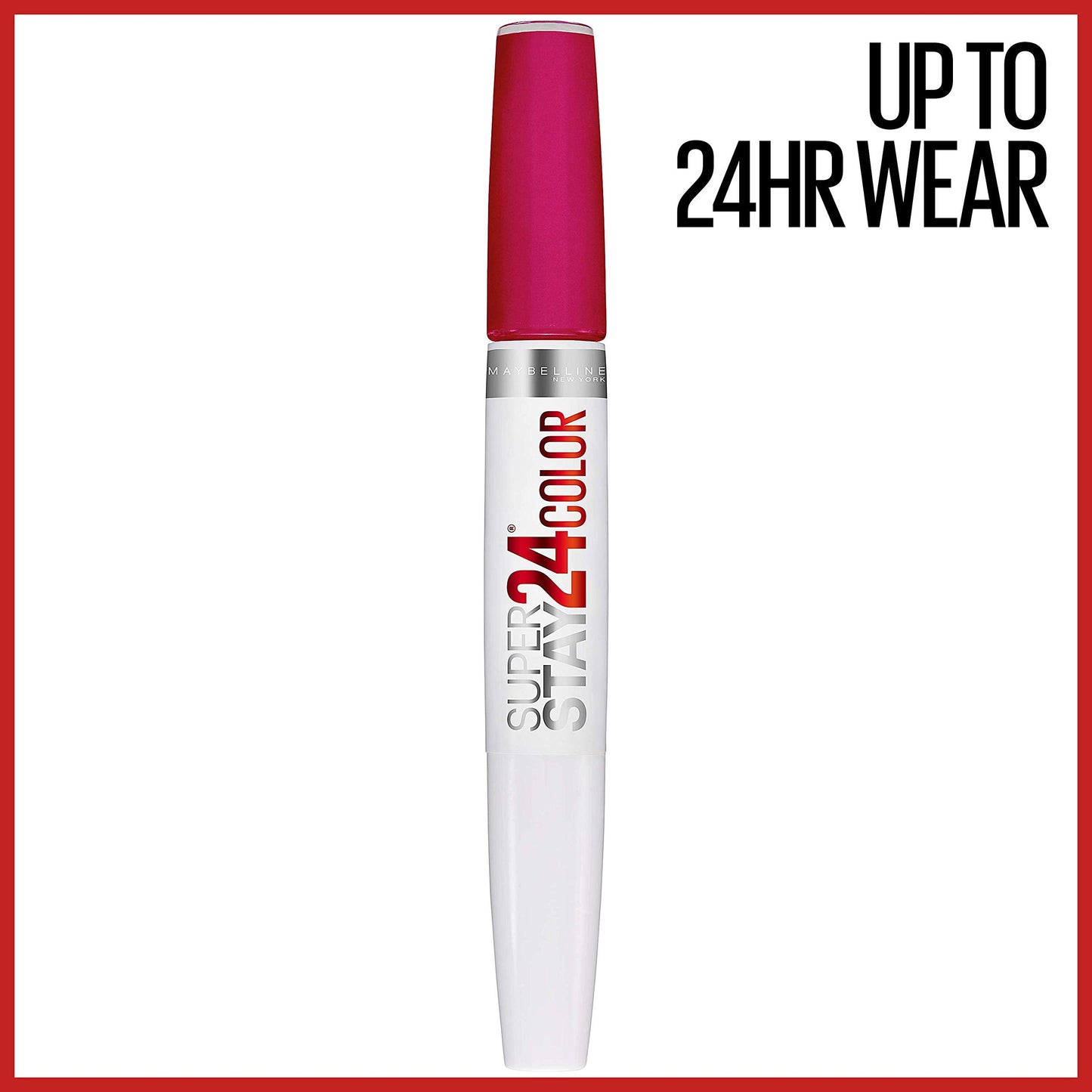 Maybelline Super Stay 24, 2-Step Liquid Lipstick Makeup, Long Lasting Highly Pigmented Color with Moisturizing Balm, Crisp Magenta, Neon Pink, 1 Count Beauty & Personal Care MAYBELLINE