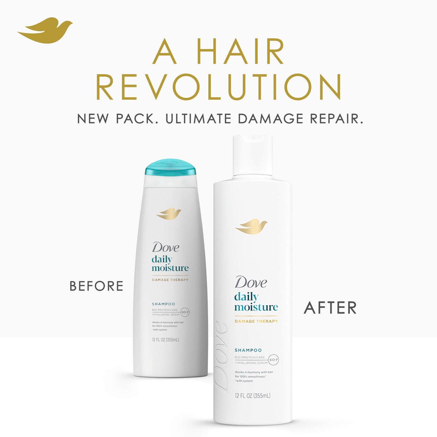 Dove Damage Therapy Shampoo Daily Moisture for Dry Hair with Bio-Protein Care Technology and Hyaluronic Serum 12 Fl Oz Beauty & Personal Care Dove