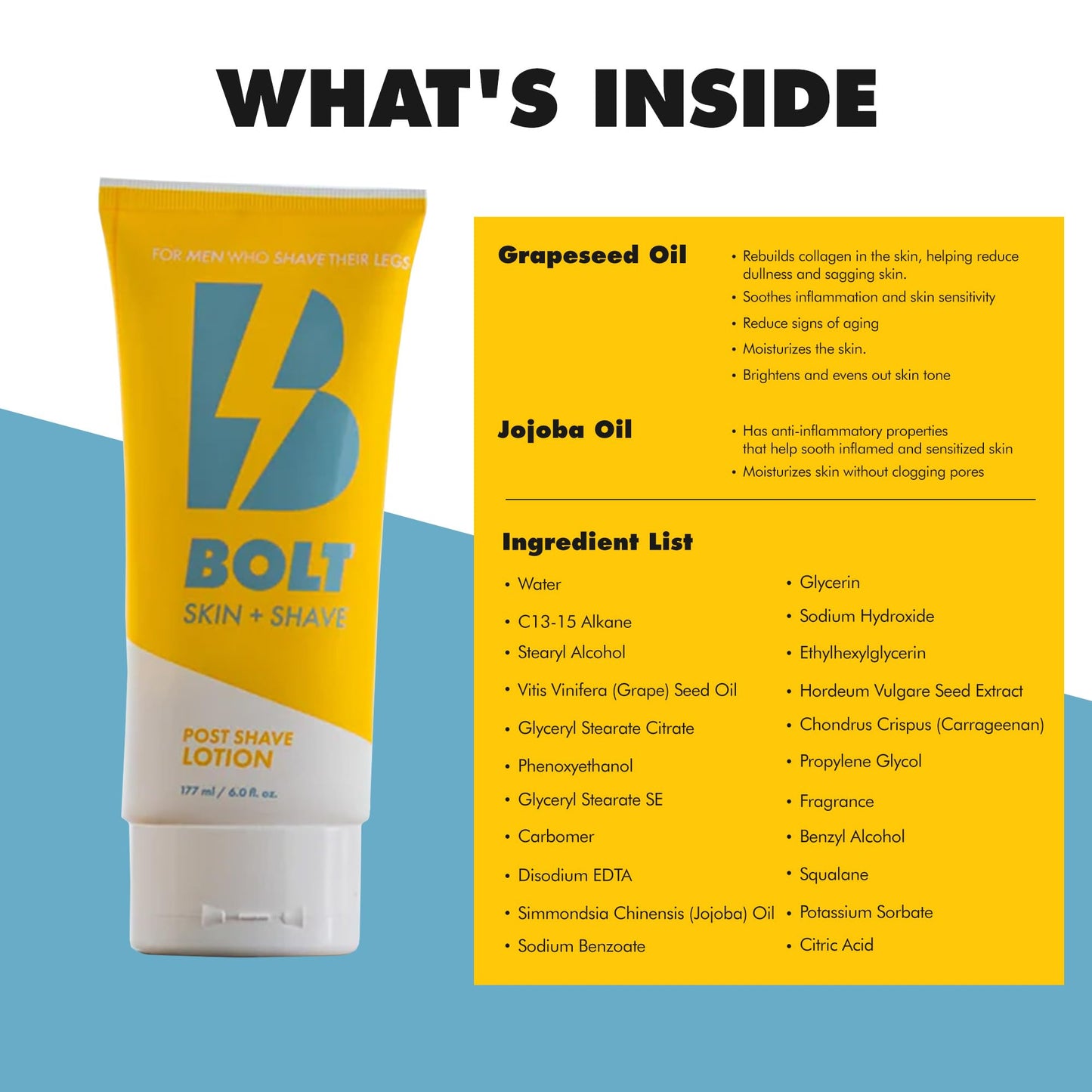 Bolt Skin + Shave - Post Shave Lotion for Men - Sandalwood & Bergamot Moisturizer with Cooling Menthol - Soothes, Hydrates, and Refreshes Skin After Beauty and Personal Care BOLT SKIN + SHAVE