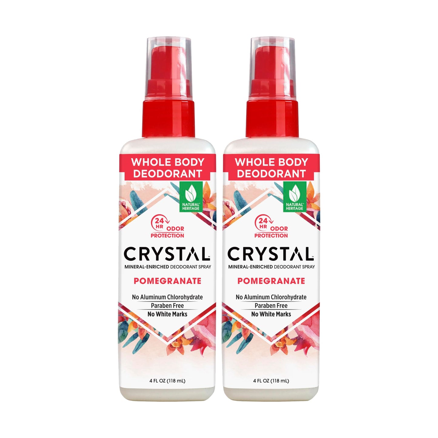 Crystal Mineral Deodorant Spray, Pomegranate, 4.0 oz, Pack of 2 Beauty and Personal Care Crystal Essence