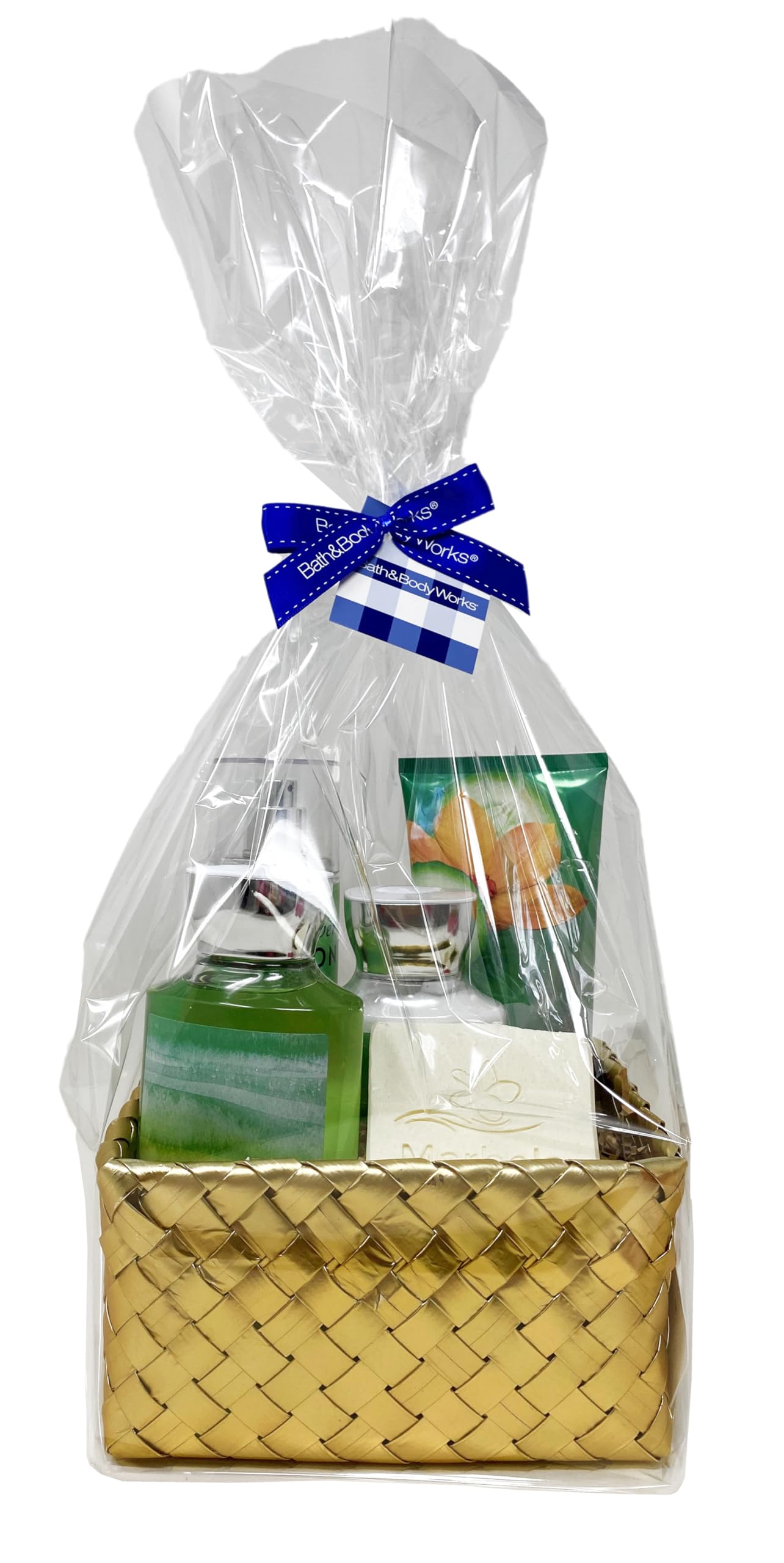 Bath & Body Works Cucumber Melon Gold Woven Basket 4 Piece Gift Set - Fine Fragrance Mist, Body Cream, Body Lotion and Shower Gel With a Natural Oats Beauty and Personal Care Bath & Body Works