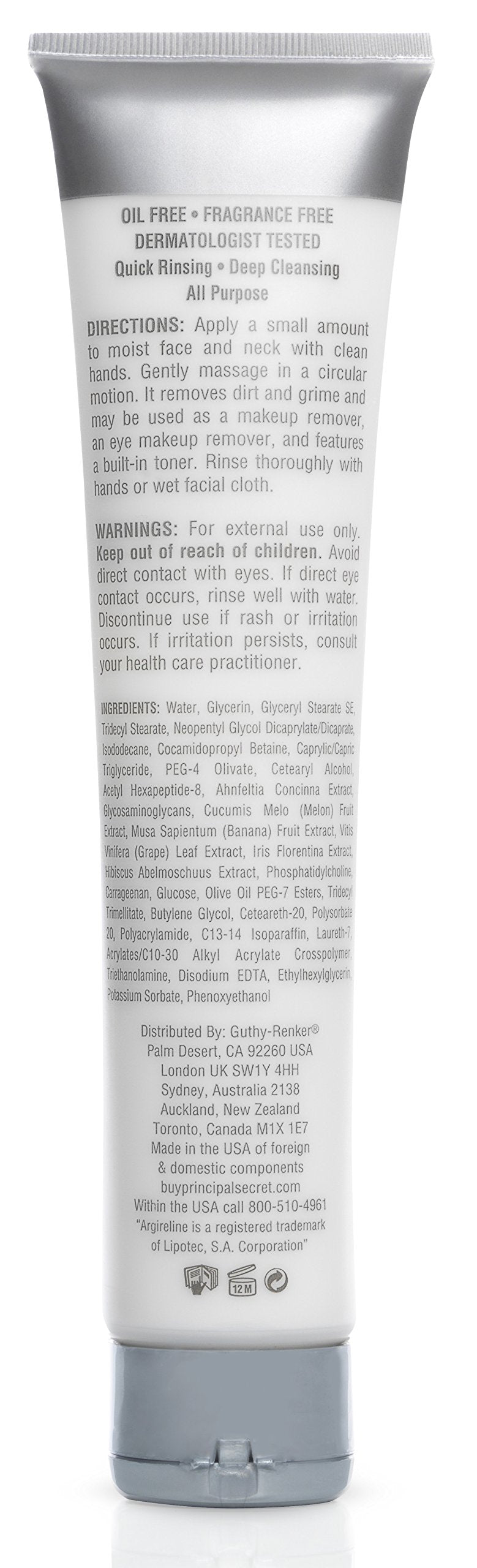 Principal Secret - Reclaim with Argireline - Total Facial Cleanser - 6 Ounces Beauty & Personal Care Principal Secret