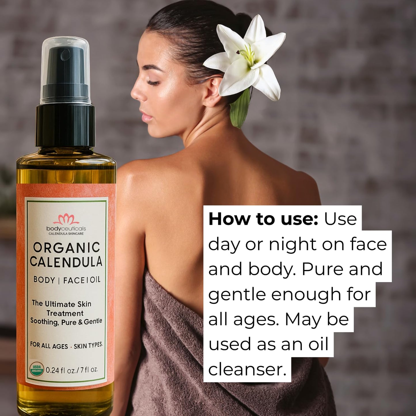 Bodyceuticals Organic Calendula Oil, Skincare Extract with Fresh Calendula Flowers and Olive, Moisturizing and Repairing, Vegan, Non-GMO, Kosher Beauty & Personal Care Bodyceuticals