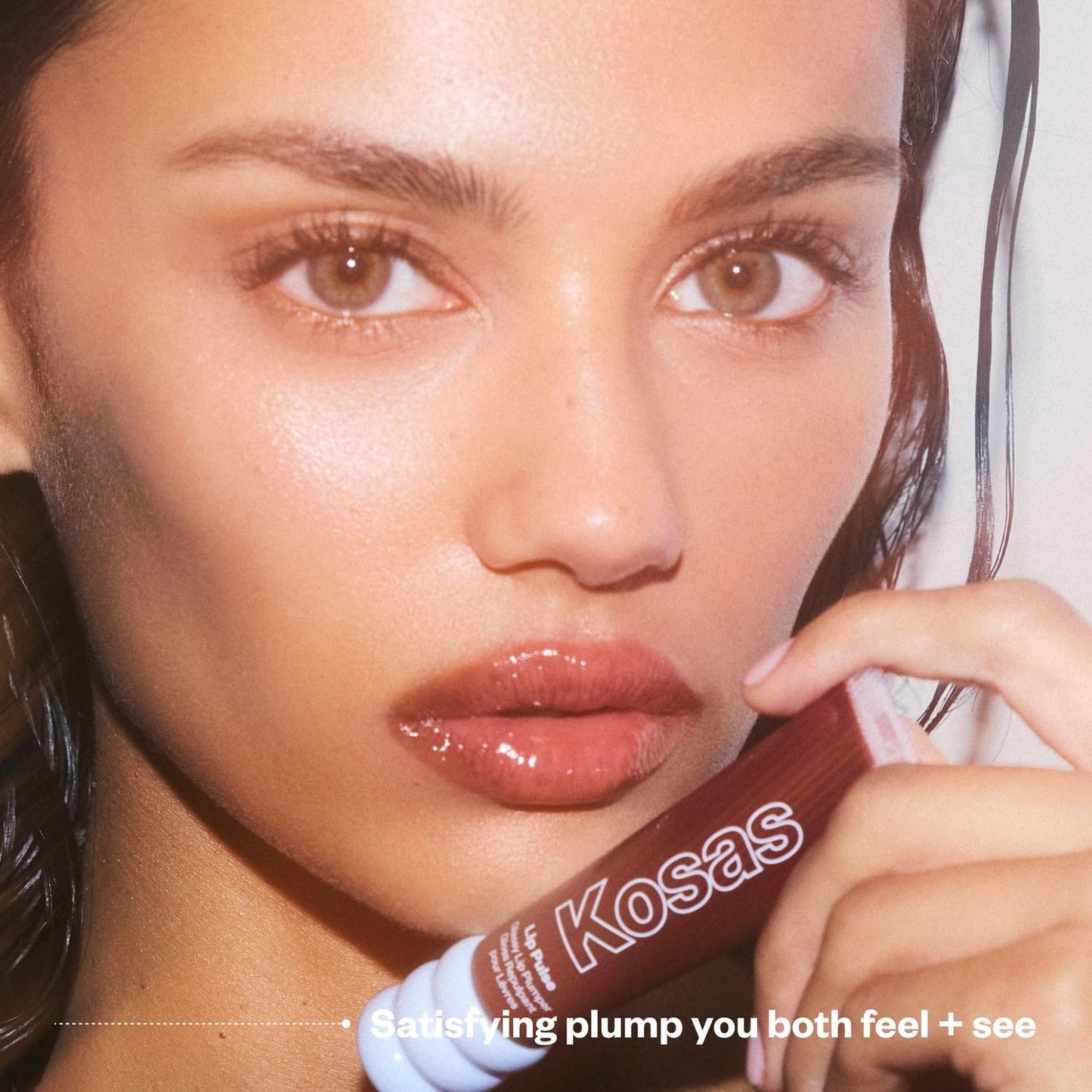 Kosas Lip Pulse Lip Plumper Gloss - Non-Sticky Hydrating Lip Gloss with Warming-Cooling Tingle, Mirror Shine Finish, Visibly Fuller Lips, Soulfire Beauty and Personal Care Kosas