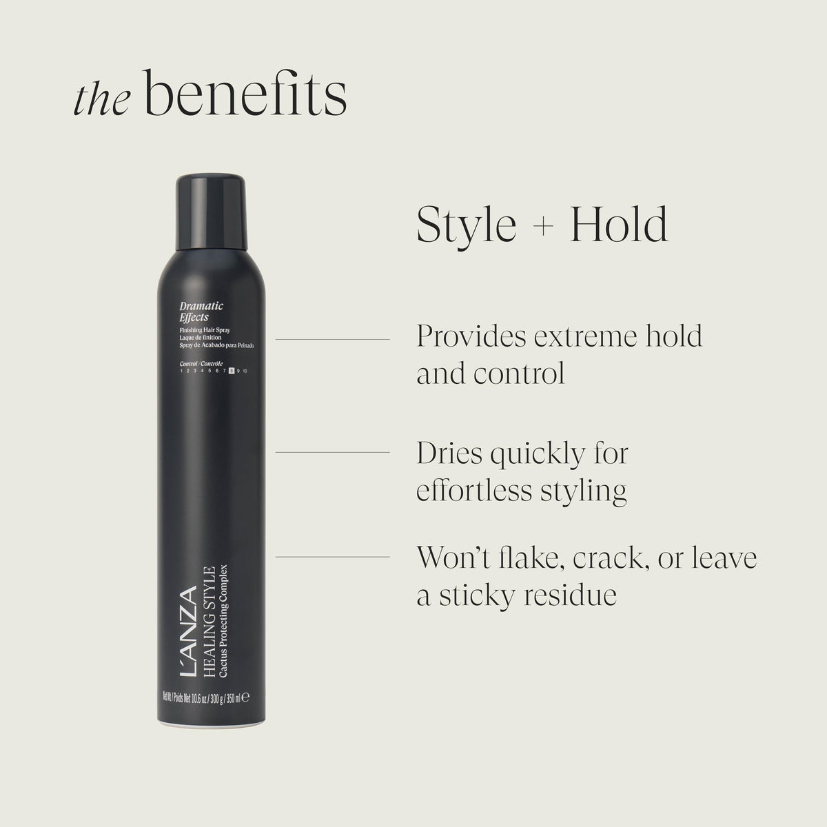 L'ANZA Healing Style Dramatic F/X Hair Spray Firm Hold Finishing Hairspray, Anti Humidity & Heat Protection, Long-Lasting Control, Adds Shine Beauty & Personal Care L’ANZA