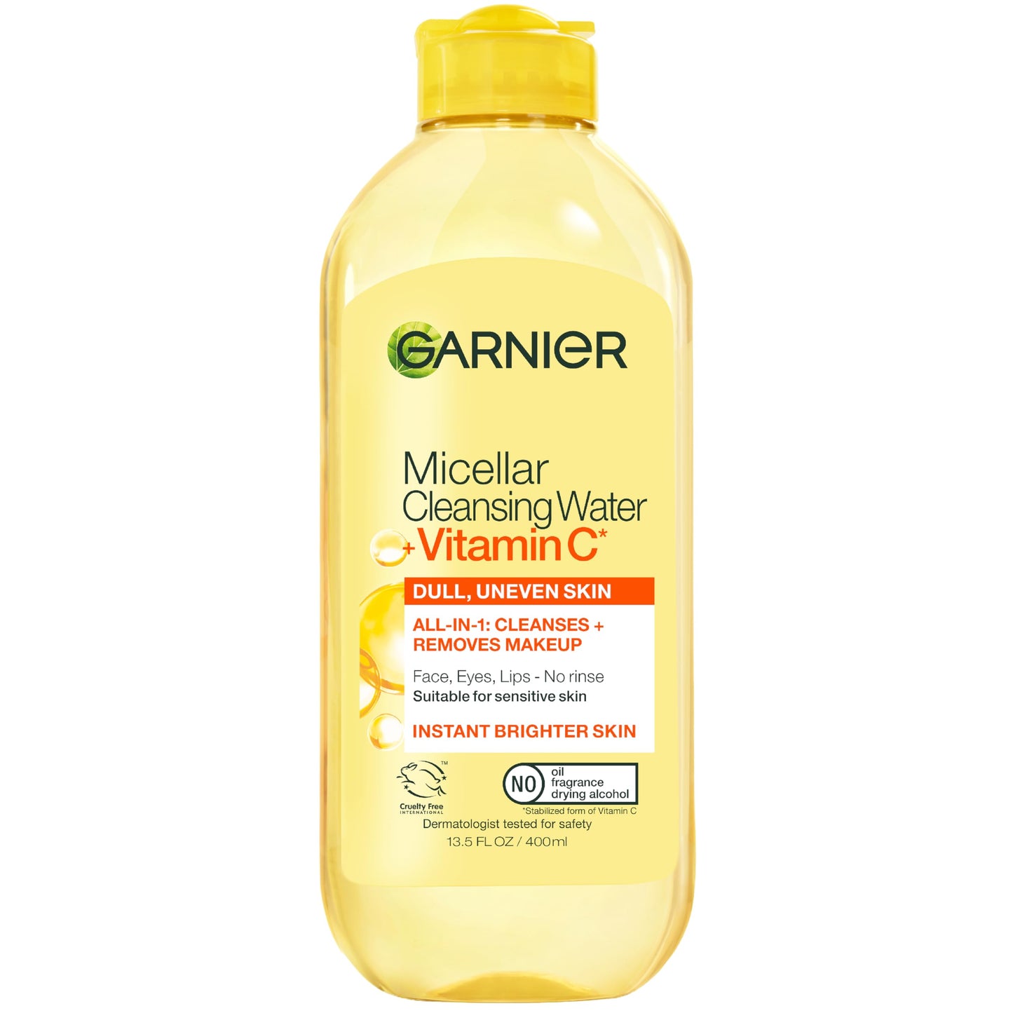 Garnier Micellar Water with Vitamin C, Facial Cleanser & Makeup Remover, Brightening & Hydrating, For All Skin Types, Vegan, Cruelty Free, 13.5 Fl Oz Beauty and Personal Care Garnier